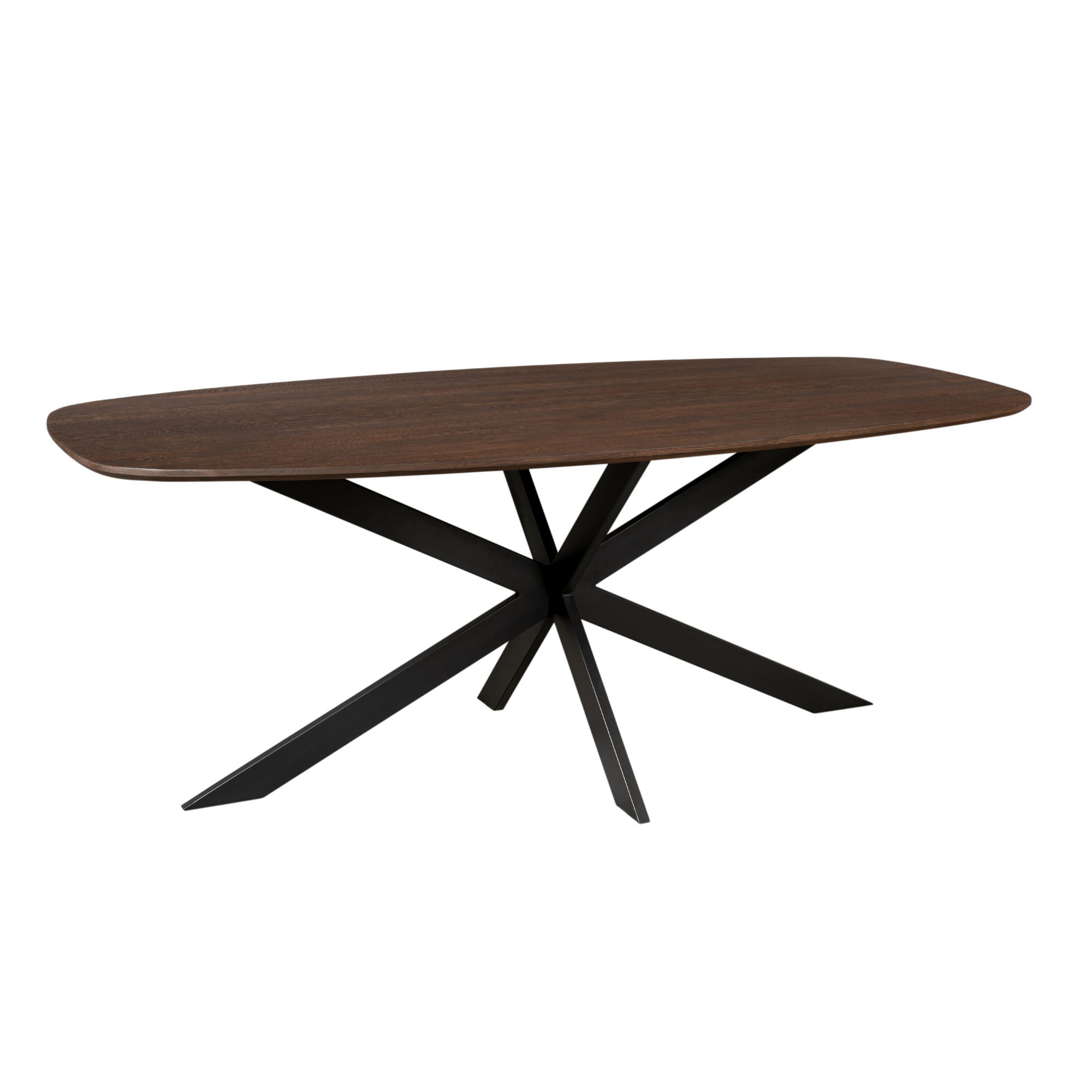 Eiken eettafel Ferris Deens Ovaal Bruin 180 cm - Industrieelinhuis.nl