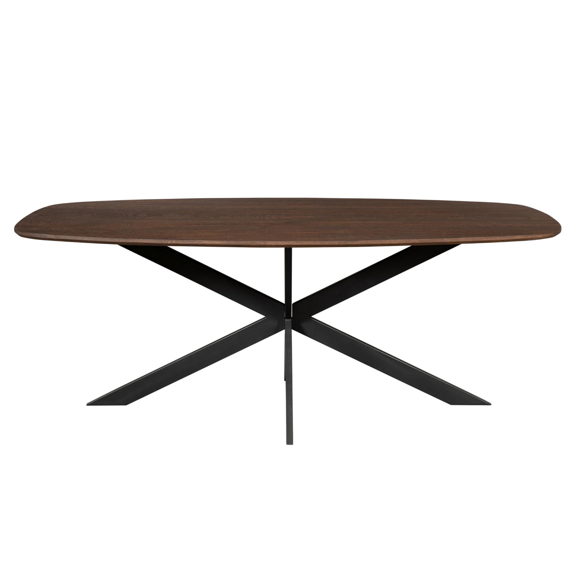 Eiken eettafel Ferris Deens Ovaal Bruin 280 cm - Industrieelinhuis.nl
