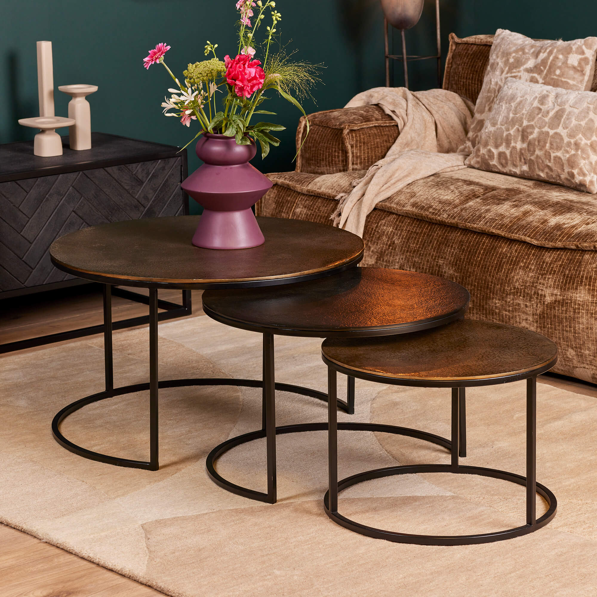Salontafel Xaro | 75 cm | Set van 3 - Industrieelinhuis.nl