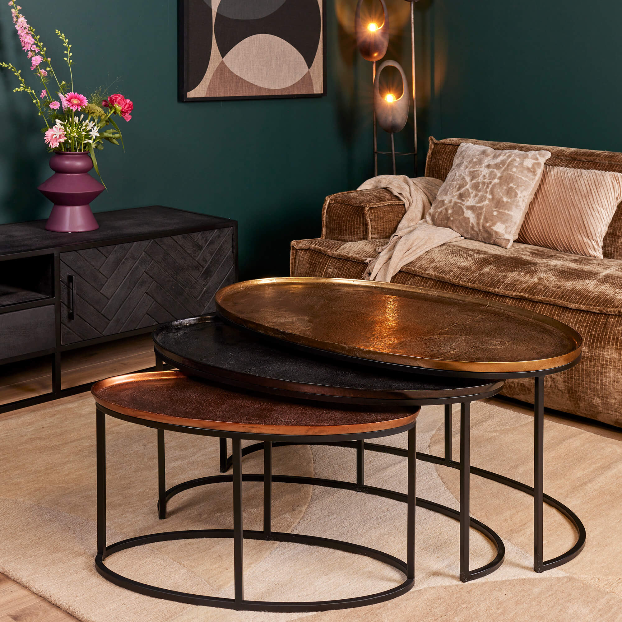 Salontafel Raley | 100 cm | Set van 3 - Industrieelinhuis.nl