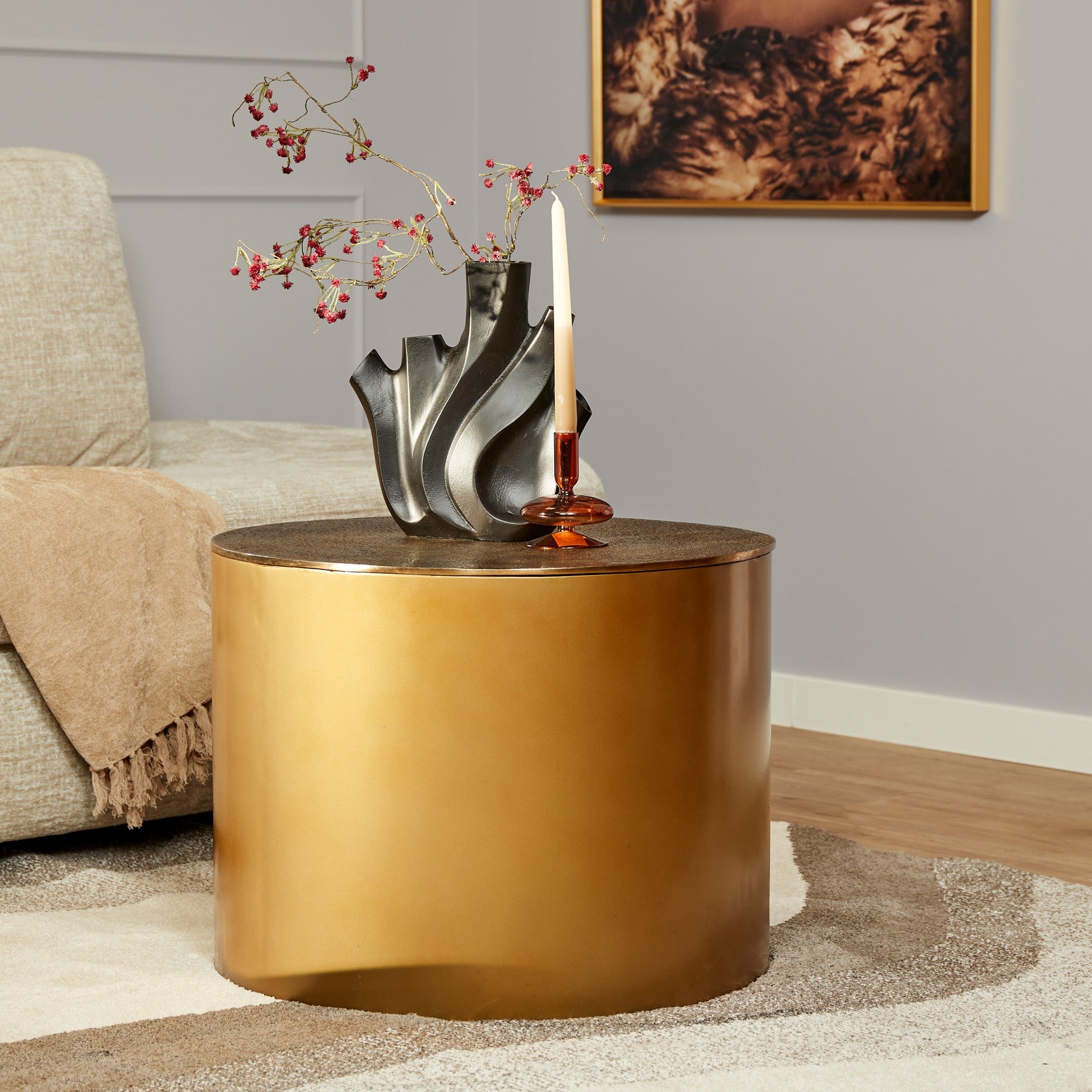 Salontafel Fiore Gold | 60 cm - Industrieelinhuis.nl