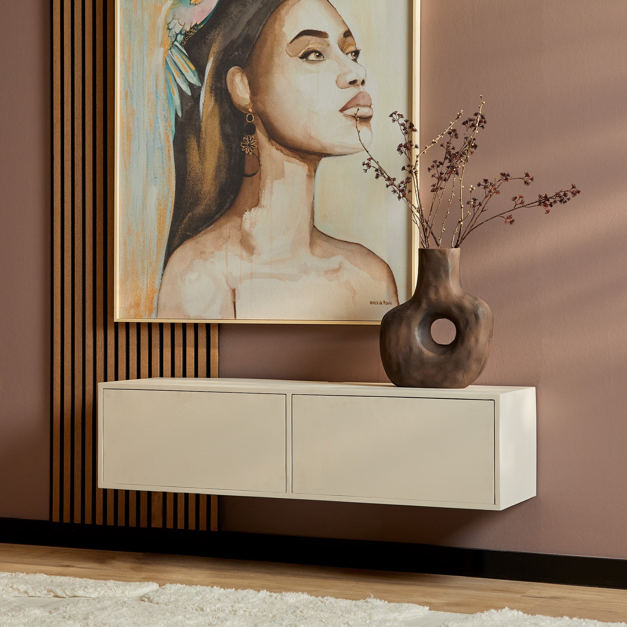 Zwevend tv meubel Vision Sand | 120 cm - Industrieelinhuis.nl