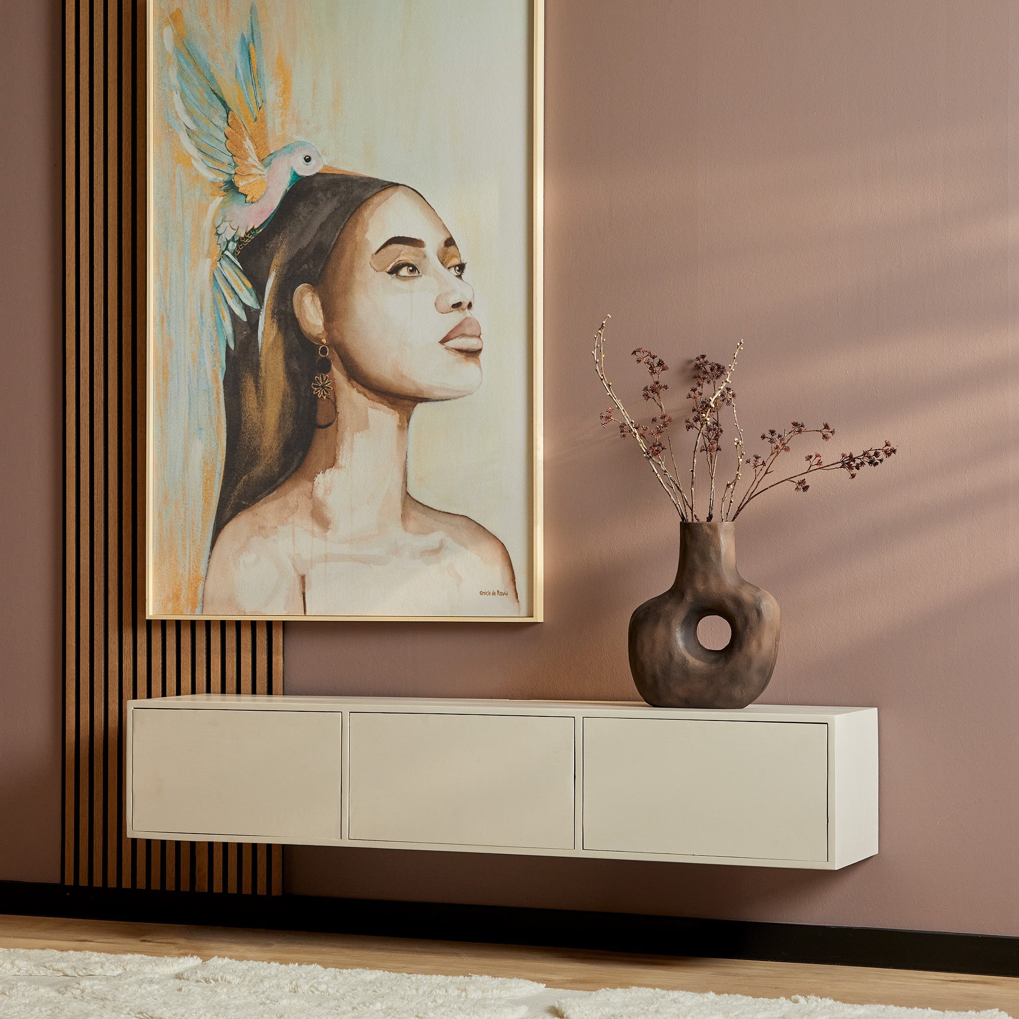 Zwevend tv meubel Vision Sand | 160 cm - Industrieelinhuis.nl