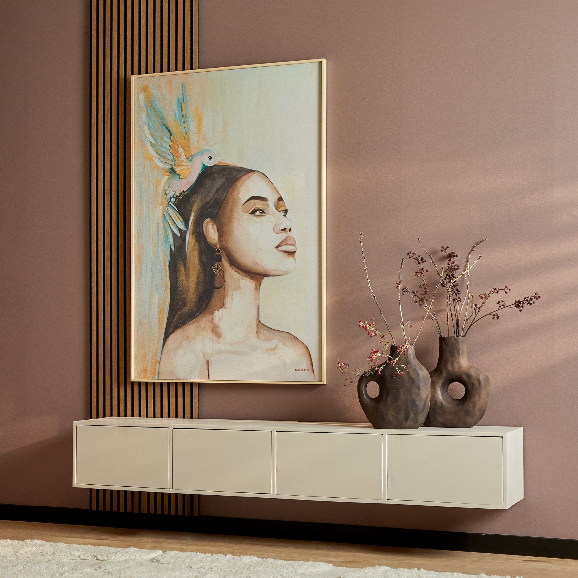 Zwevend tv meubel Vision Zand 200 cm - Industrieelinhuis.nl