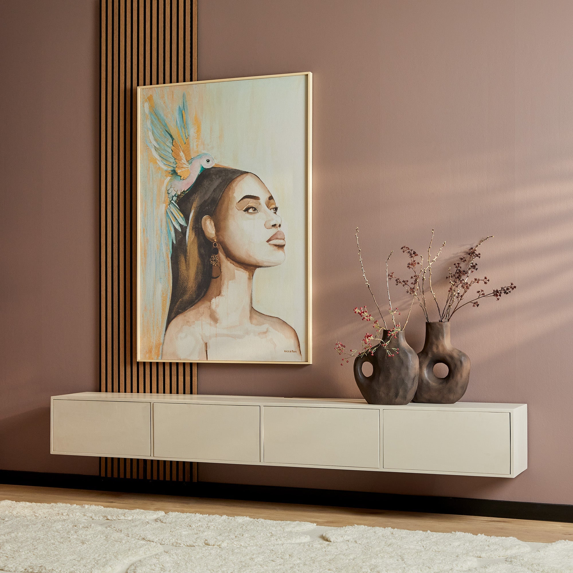 Zwevend tv meubel Vision Sand | 240 cm - Industrieelinhuis.nl