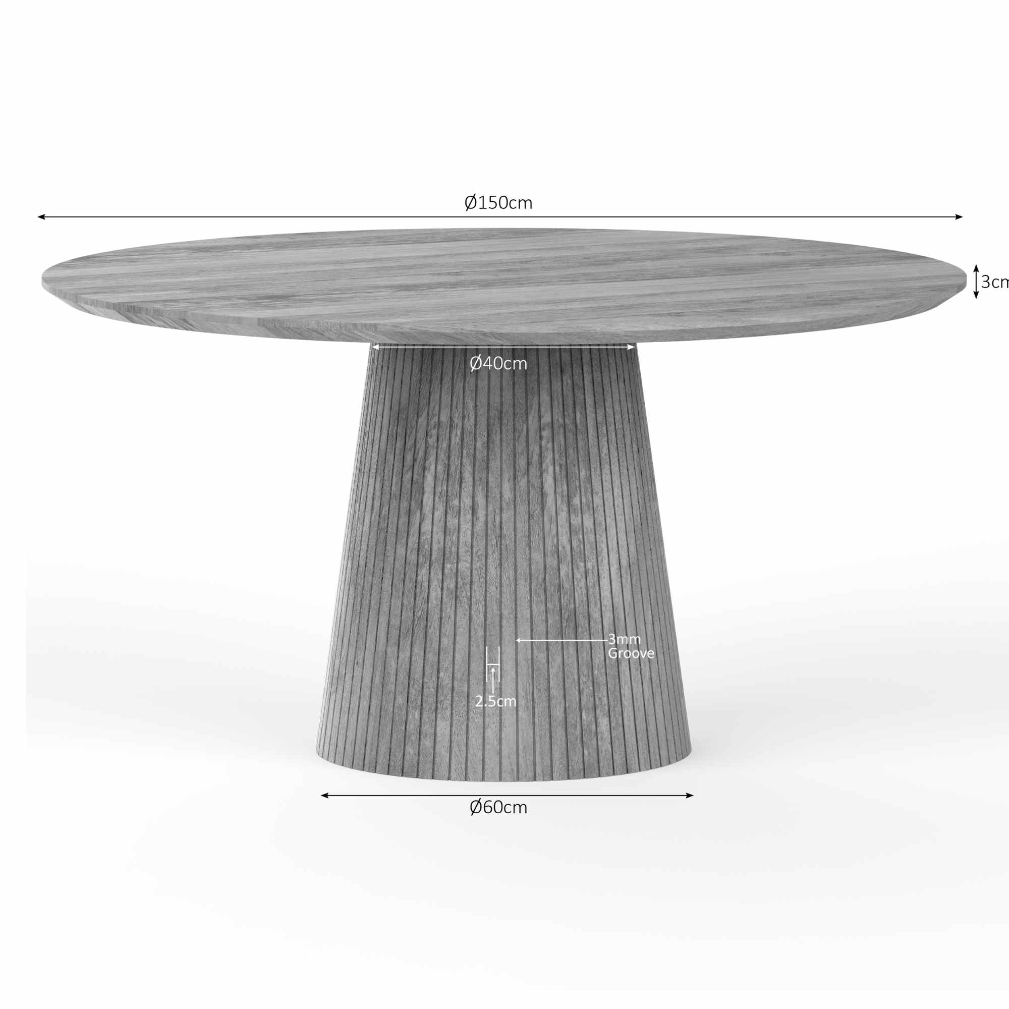 Eettafel Solana | 150 cm | Taupe - Industrieelinhuis.nl