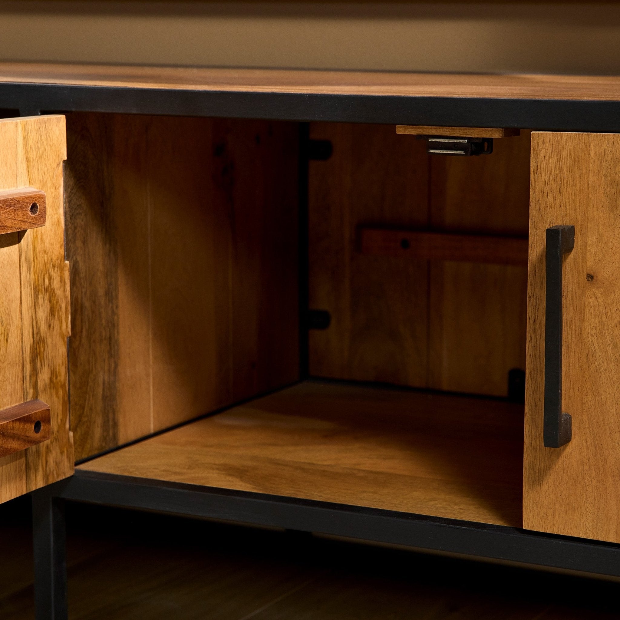 Tv meubel Denver | Mangohout en staal | 240 cm - Industrieelinhuis.nl