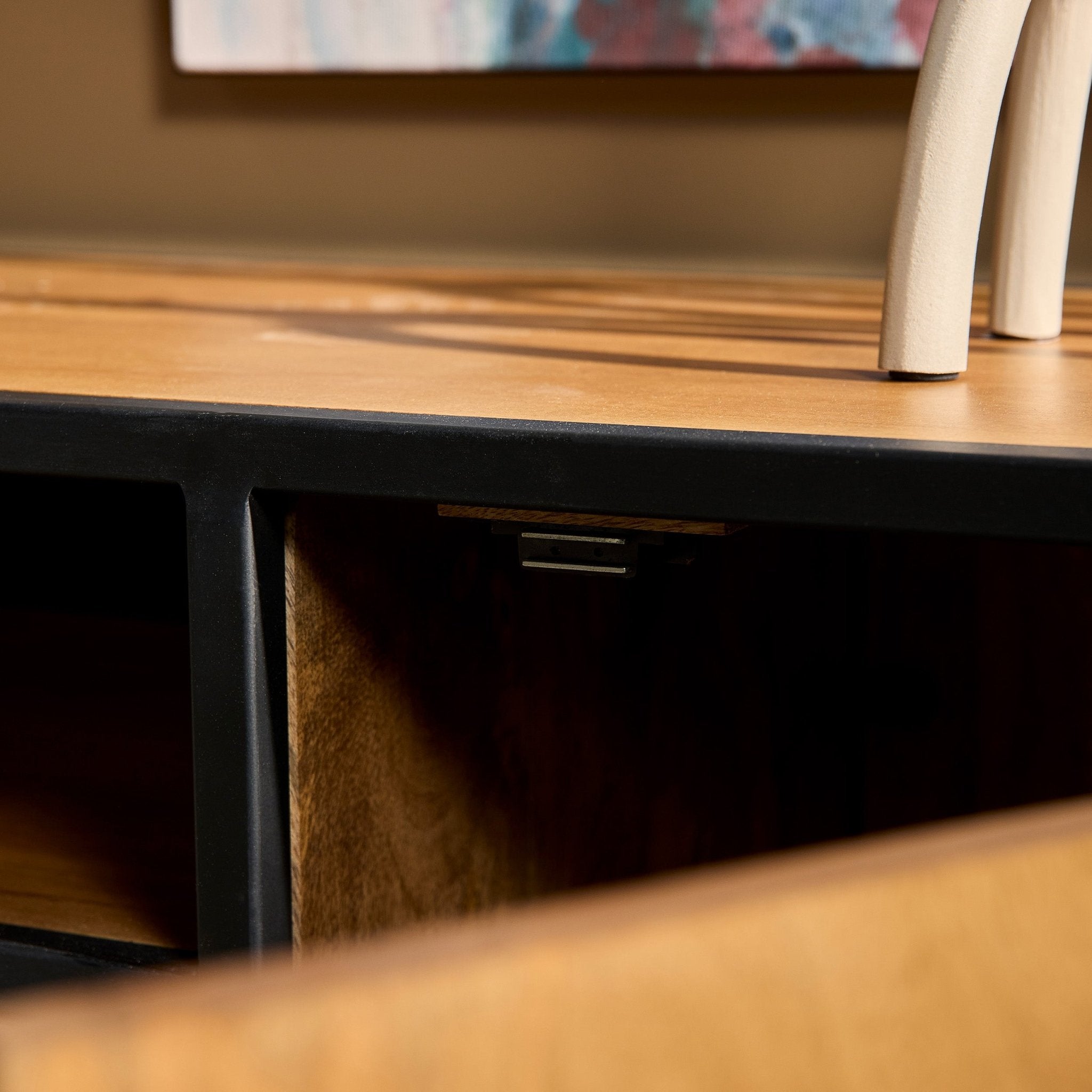 Tv meubel Denver | Mangohout en staal | 145 cm - Industrieelinhuis.nl