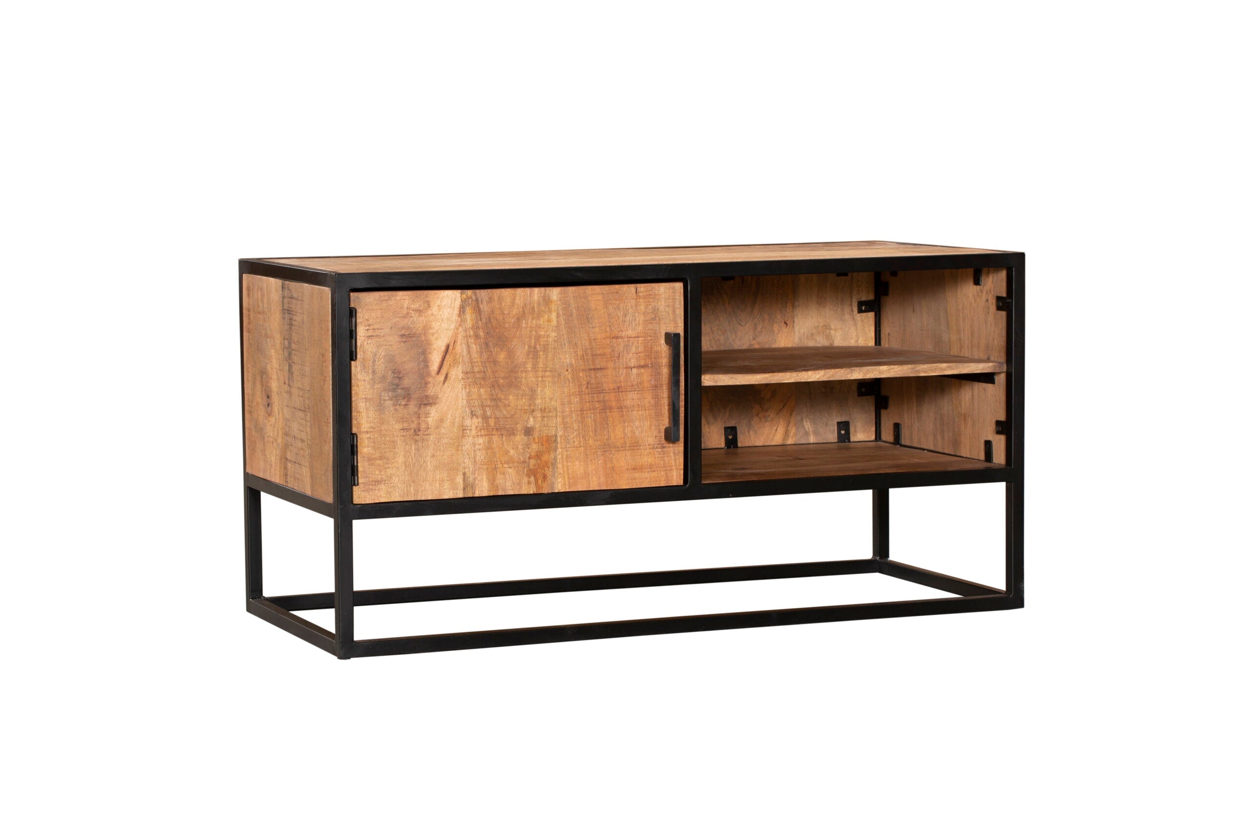 Tv meubel Denver | Mangohout en staal | 100 cm - Industrieelinhuis.nl
