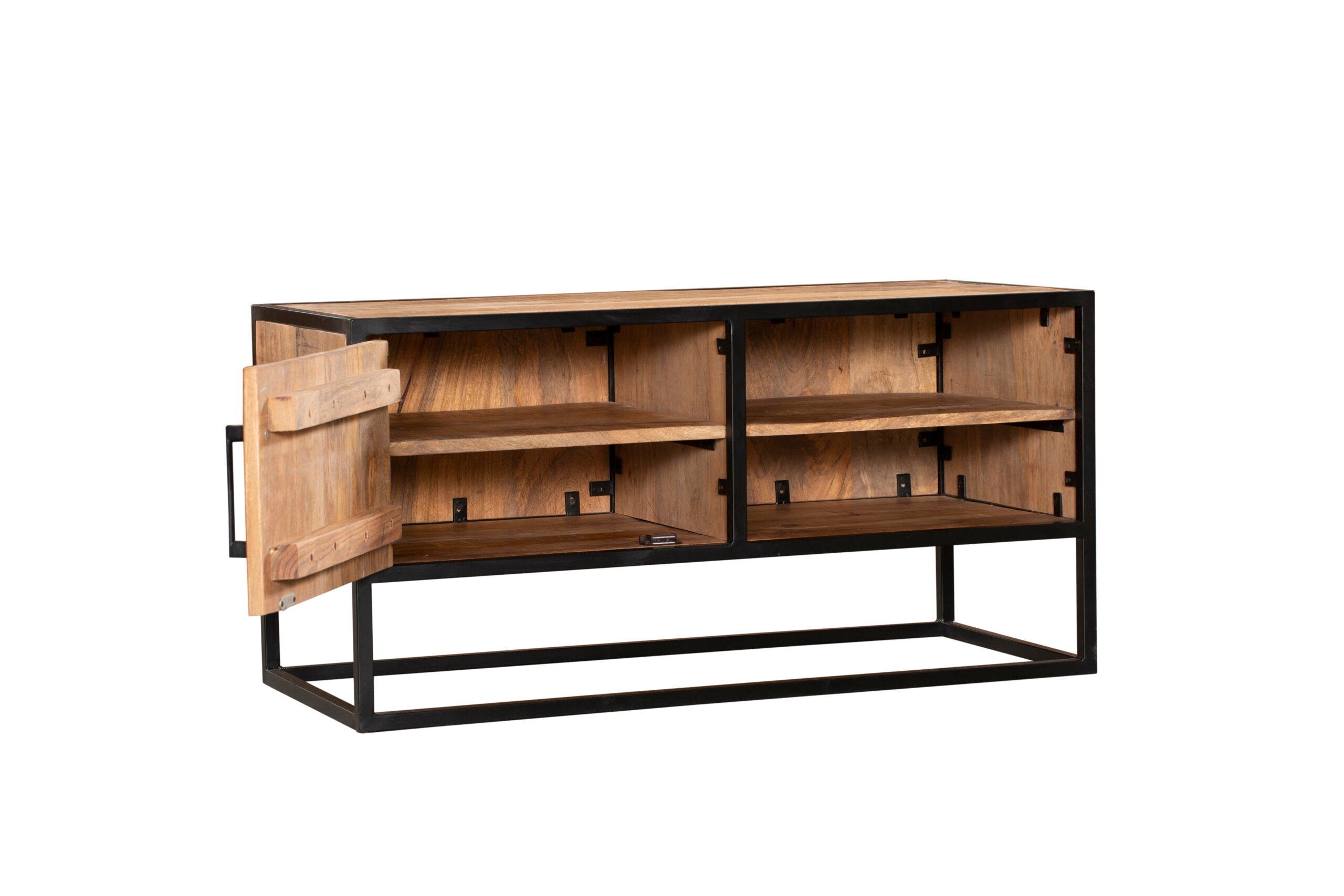 Tv meubel Denver | Mangohout en staal | 100 cm - Industrieelinhuis.nl