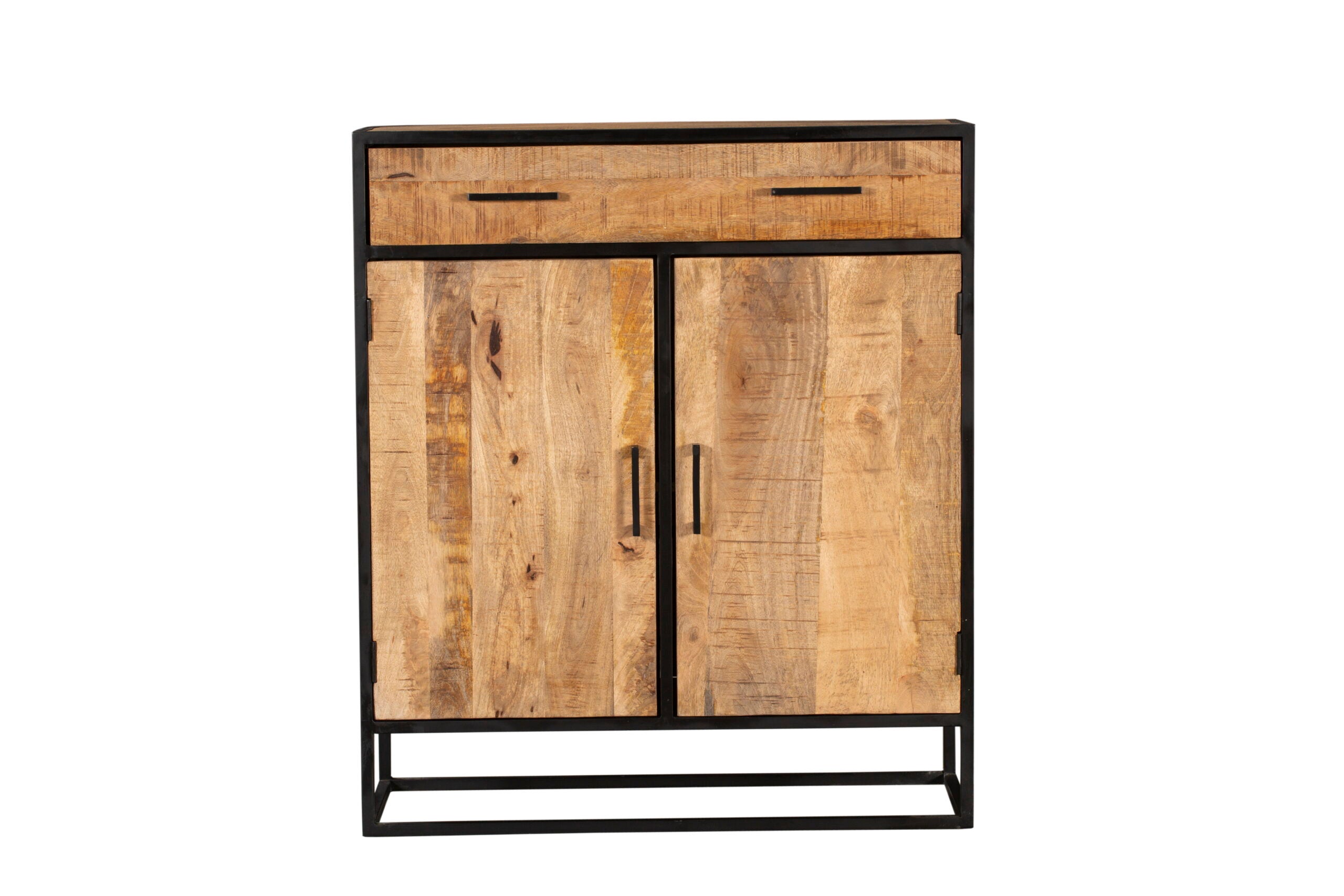 Kabinet kast Denver | Mangohout en staal | 100 cm - Industrieelinhuis.nl