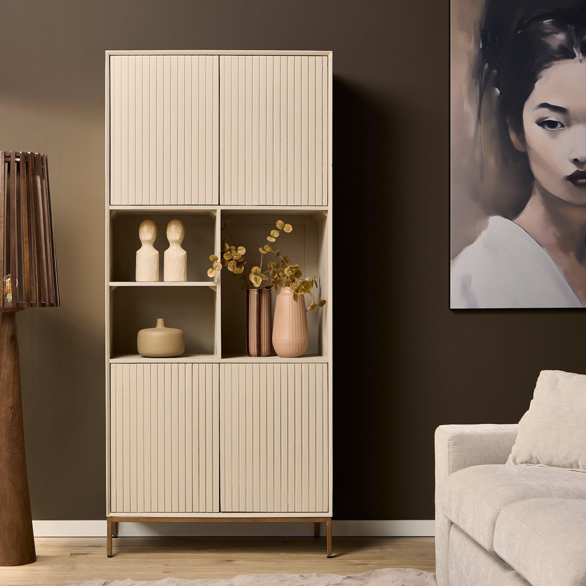 Vakkenkast Madison Sand | 90 cm - Industrieelinhuis.nl