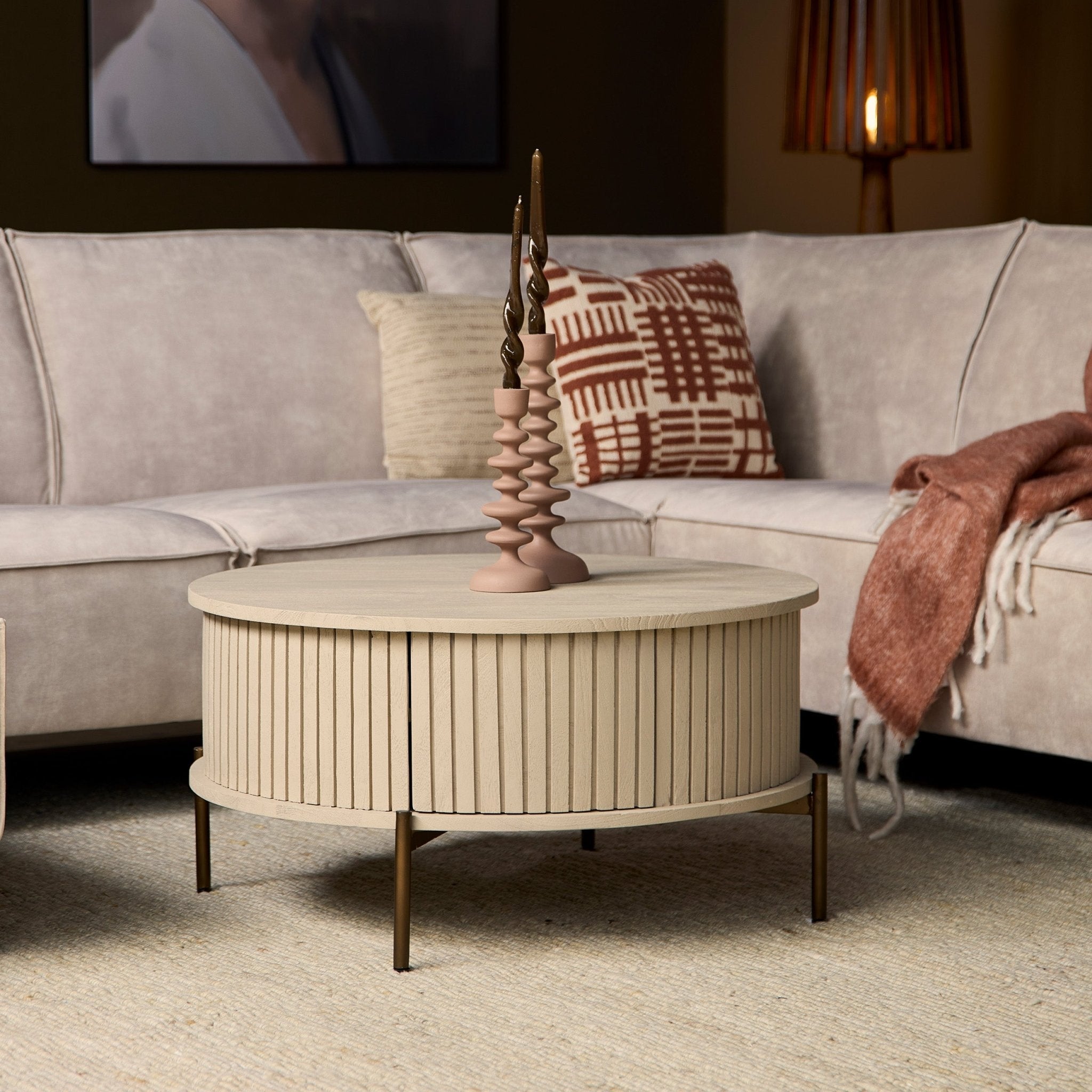 Salontafel Madison Sand | 80 cm | Rond - Industrieelinhuis.nl