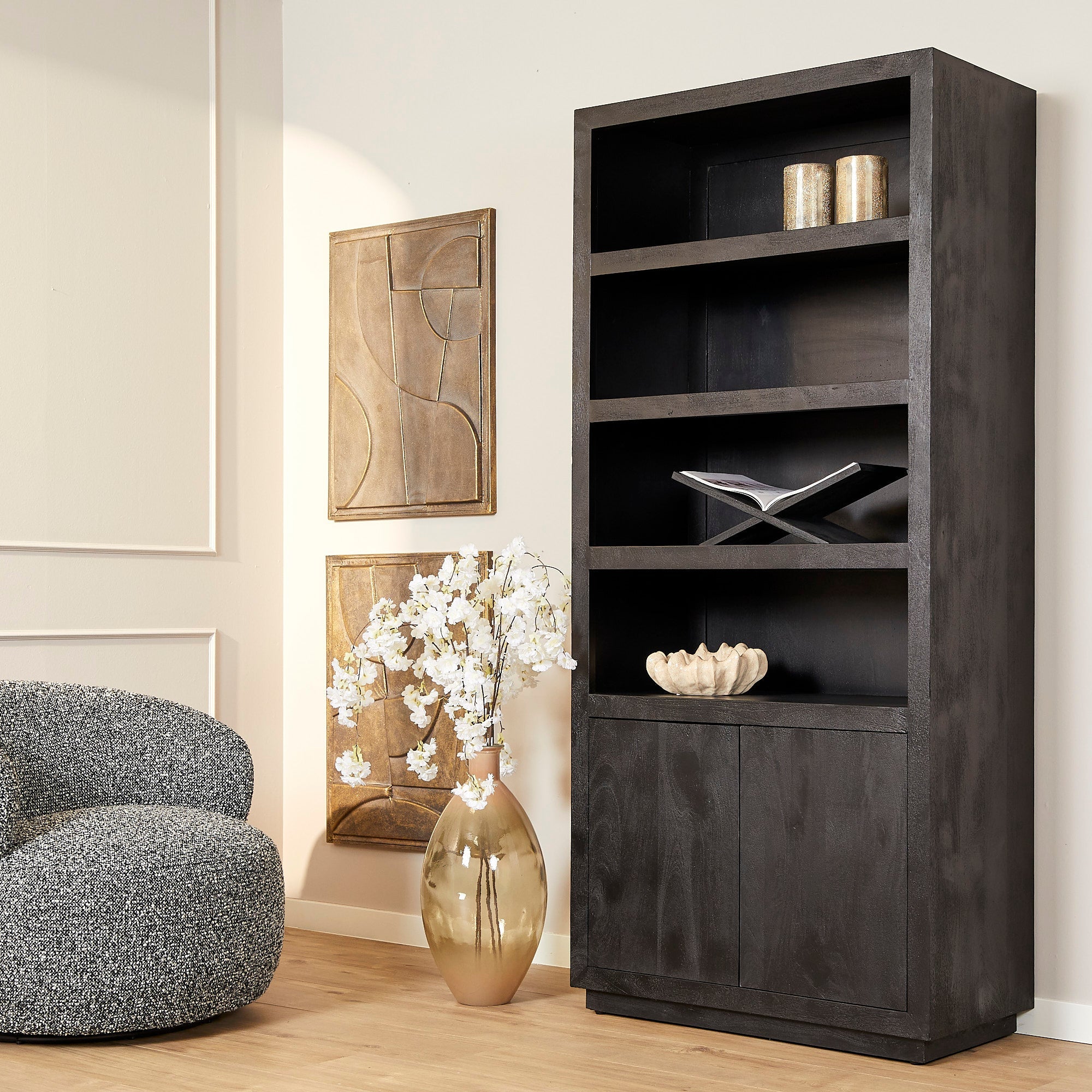 Boekenkast Eclipse Black | 90 cm - Industrieelinhuis.nl