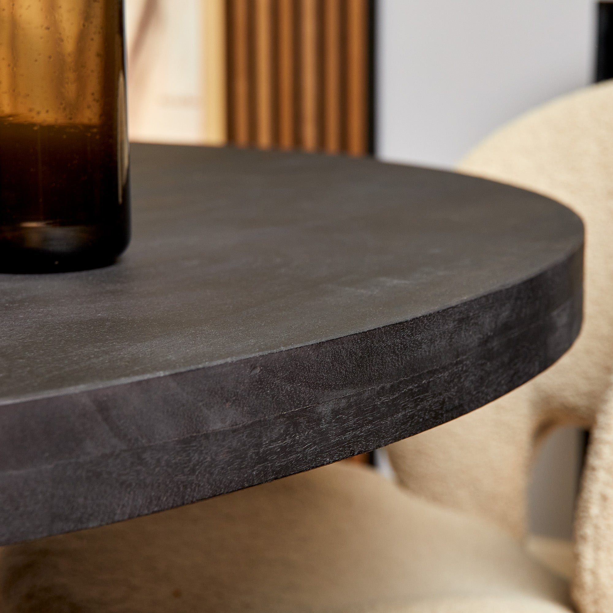 Eettafel Denver Black | 110 cm | Rond - Industrieelinhuis.nl