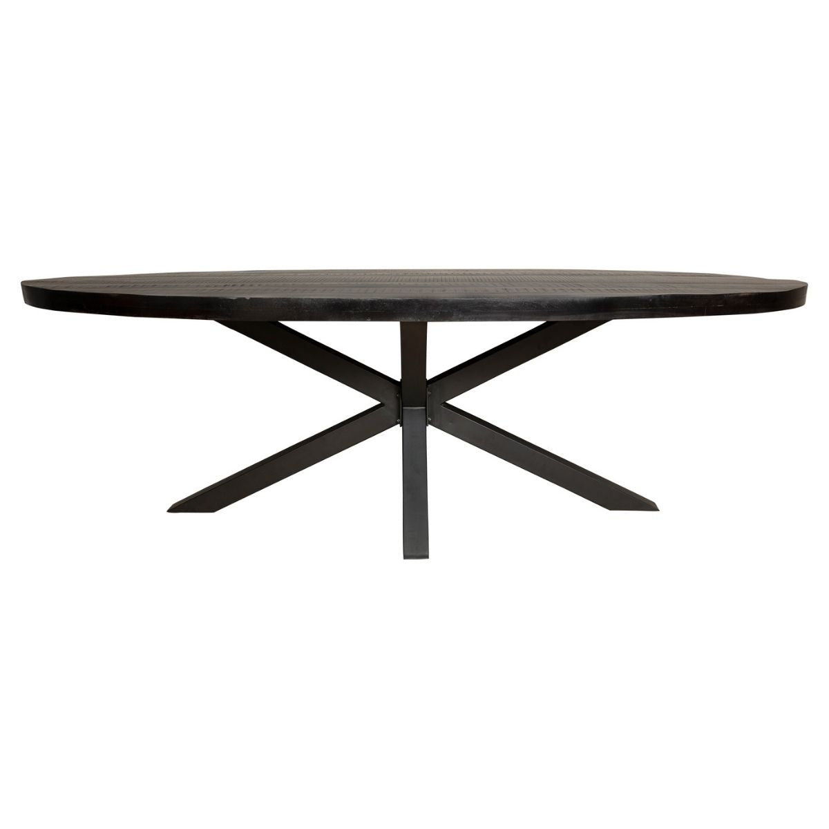 Eettafel Denver Black | 160 cm | Ovaal - Industrieelinhuis.nl