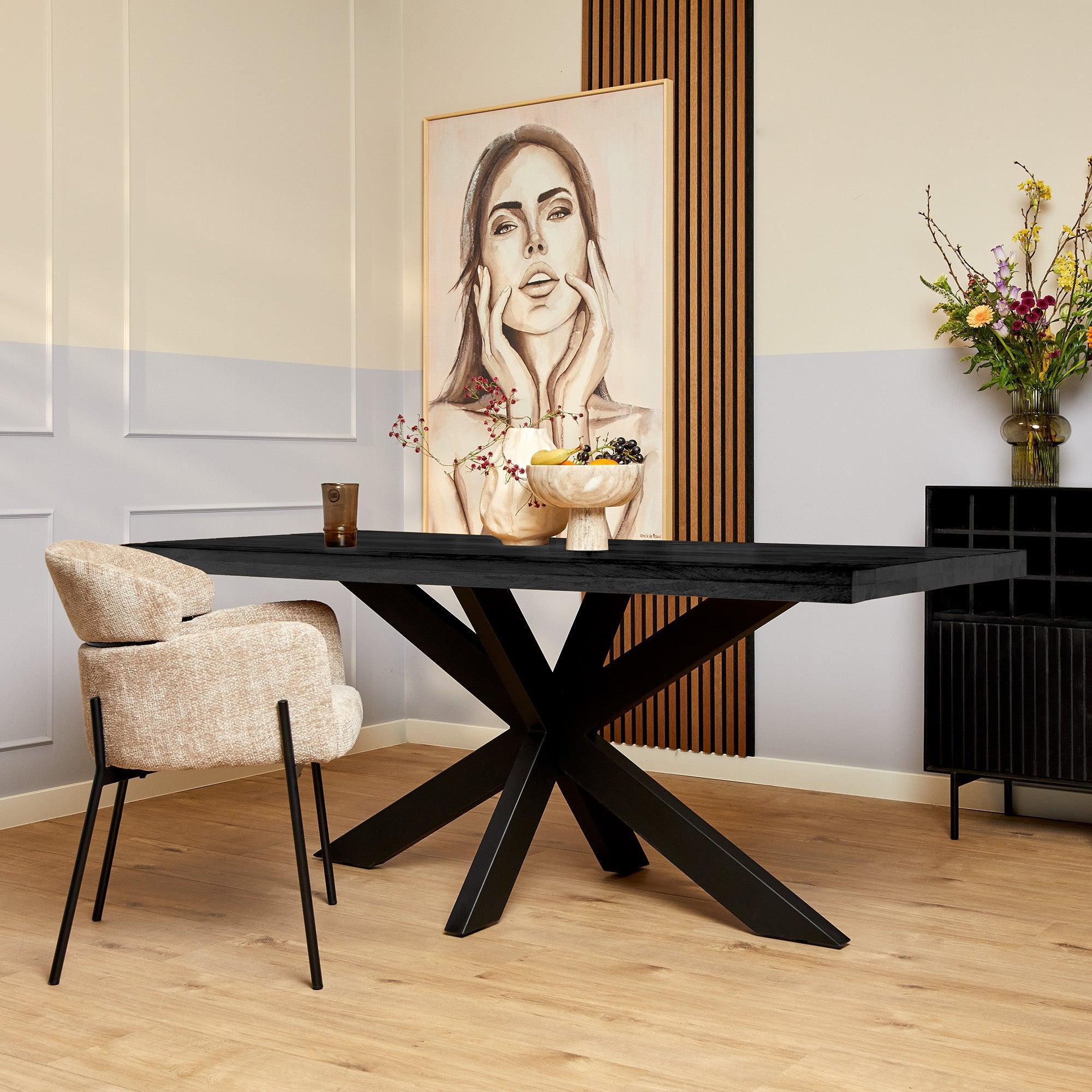 Eettafel Denver Black | 200 cm | Rechthoek - Industrieelinhuis.nl
