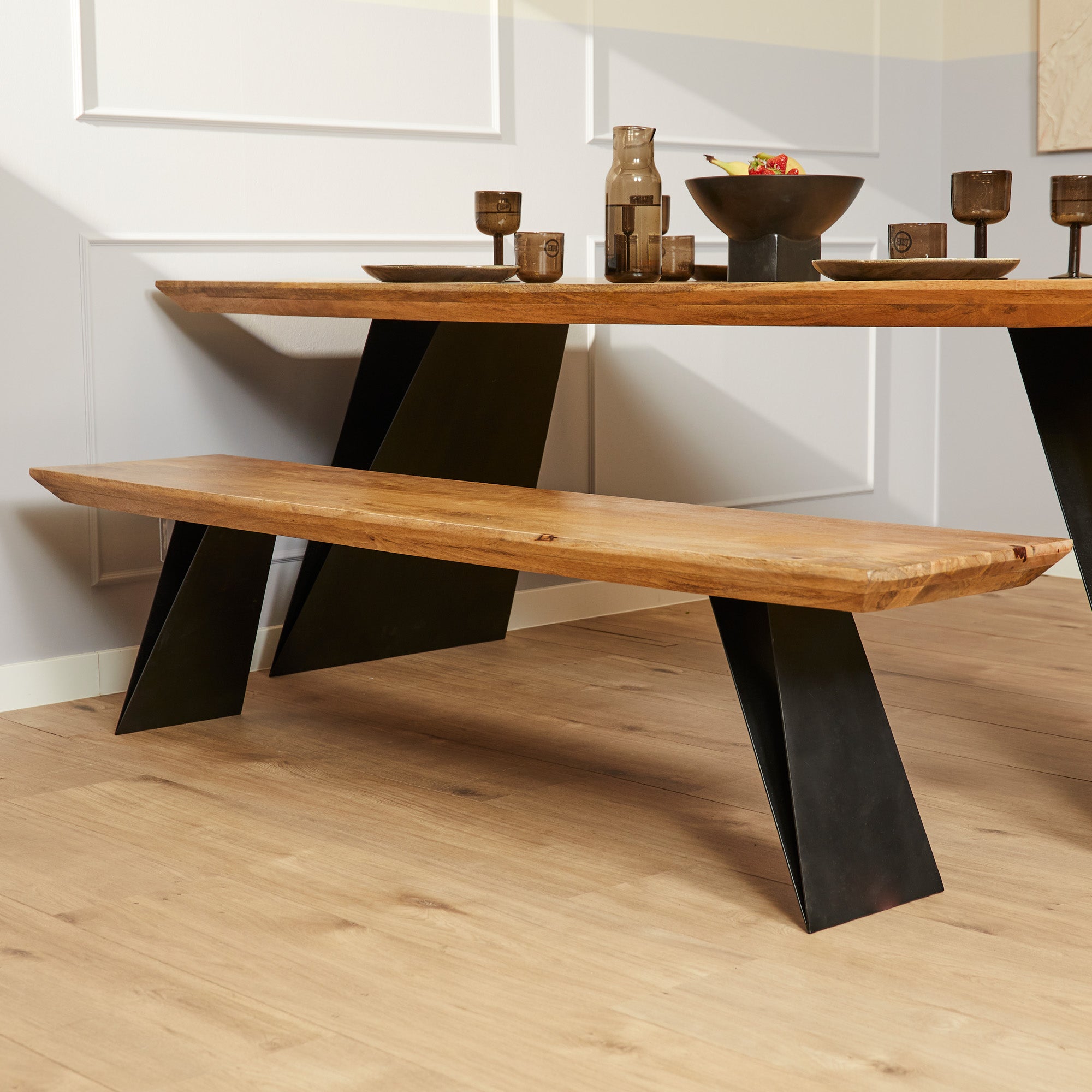 Eettafel mangohout Extense | 200 cm - Industrieelinhuis.nl