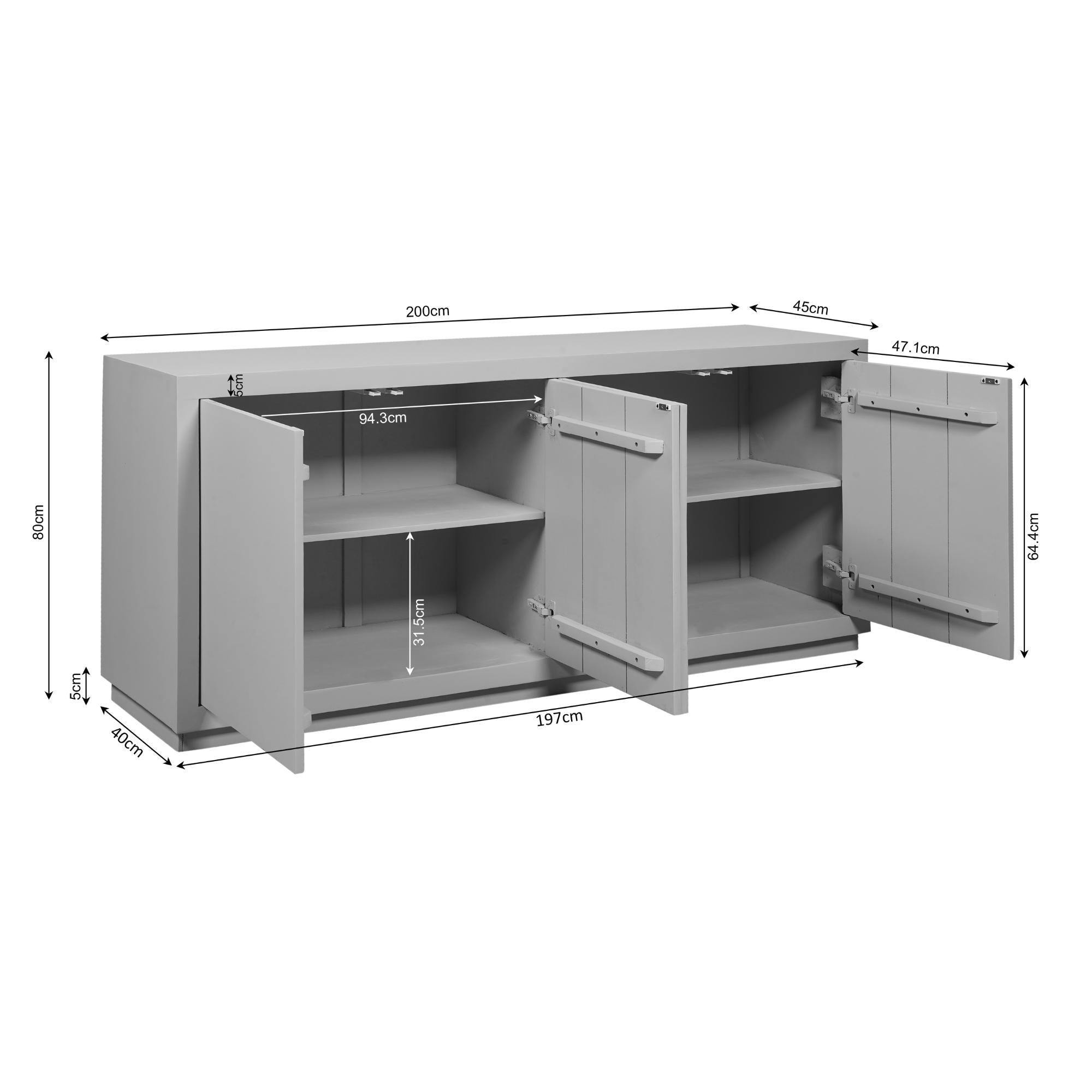 Dressoir Brussel Brown | 200 cm - Industrieelinhuis.nl