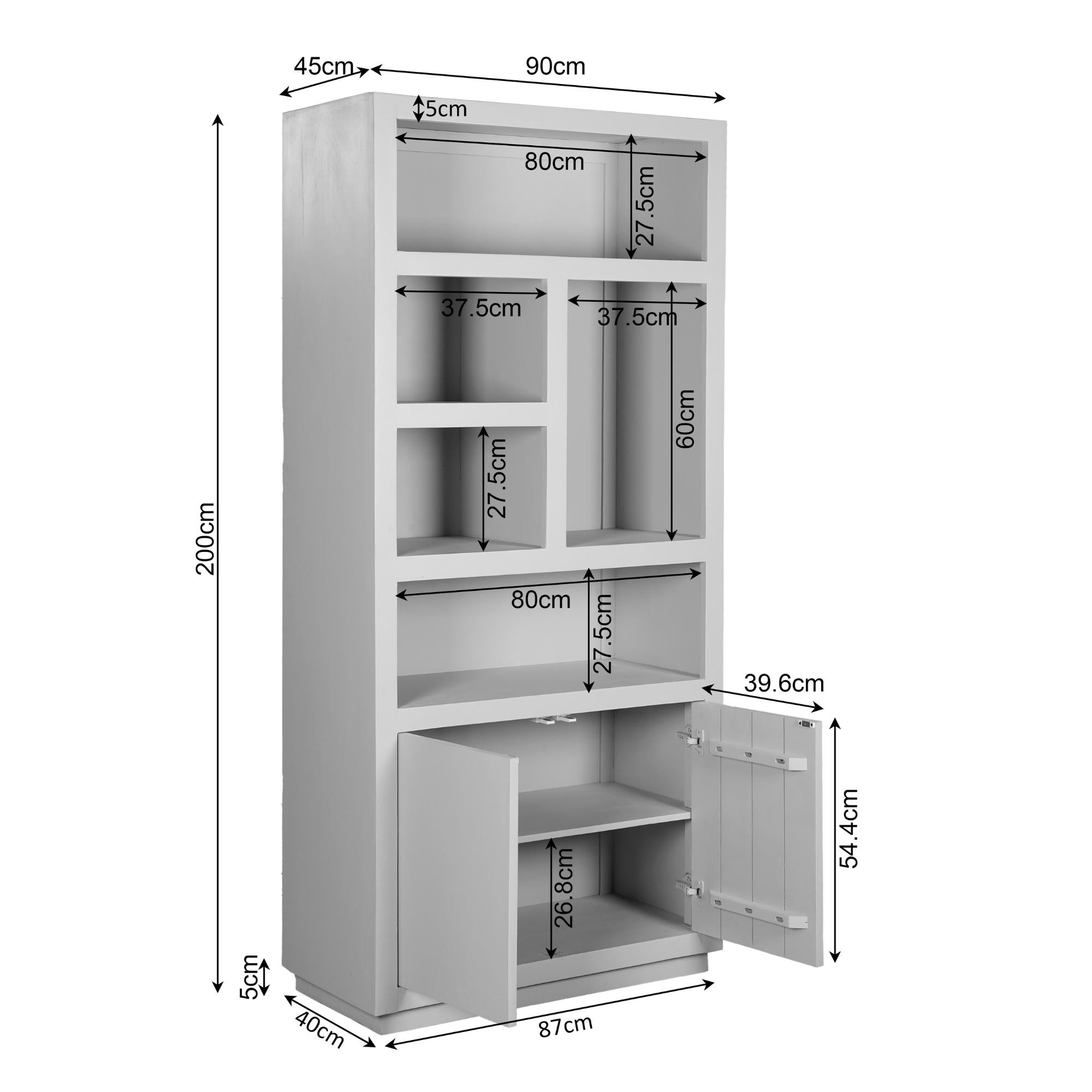 Vakkenkast Brussel Brown | 90 cm - Industrieelinhuis.nl