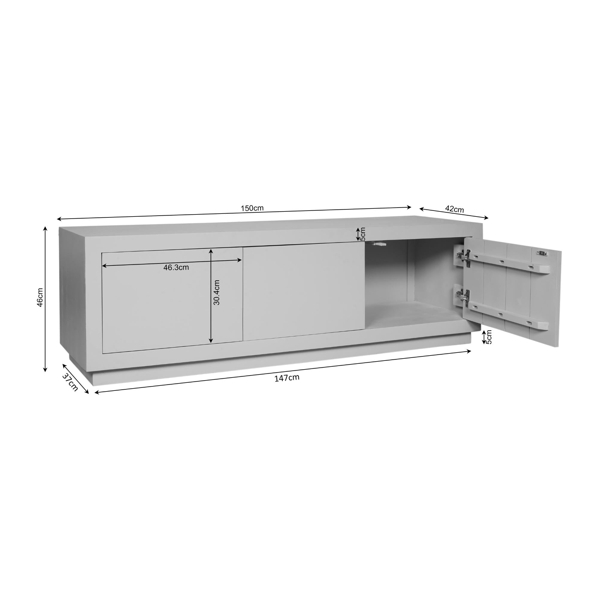 Tv meubel Brussel Brown | 150 cm - Industrieelinhuis.nl