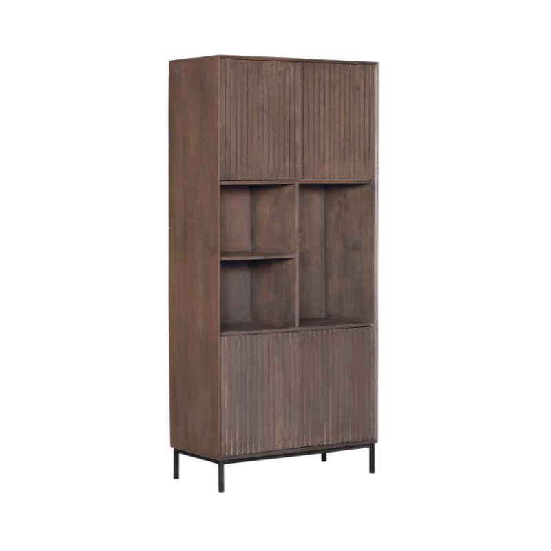 Vakkenkast Madison Walnoot | 90 cm - Industrieelinhuis.nl
