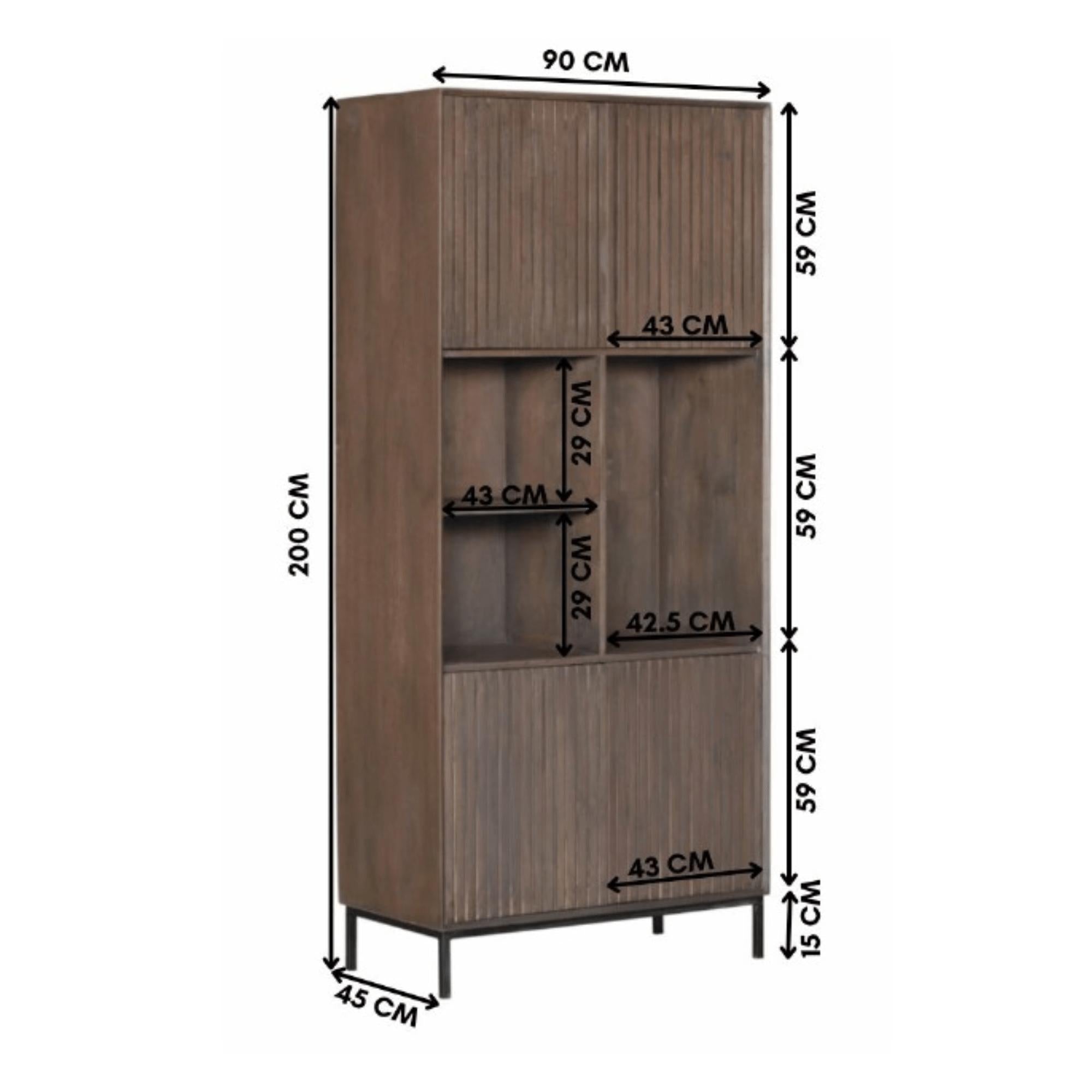 Vakkenkast Eclipse Black | 90 cm - Industrieelinhuis.nl