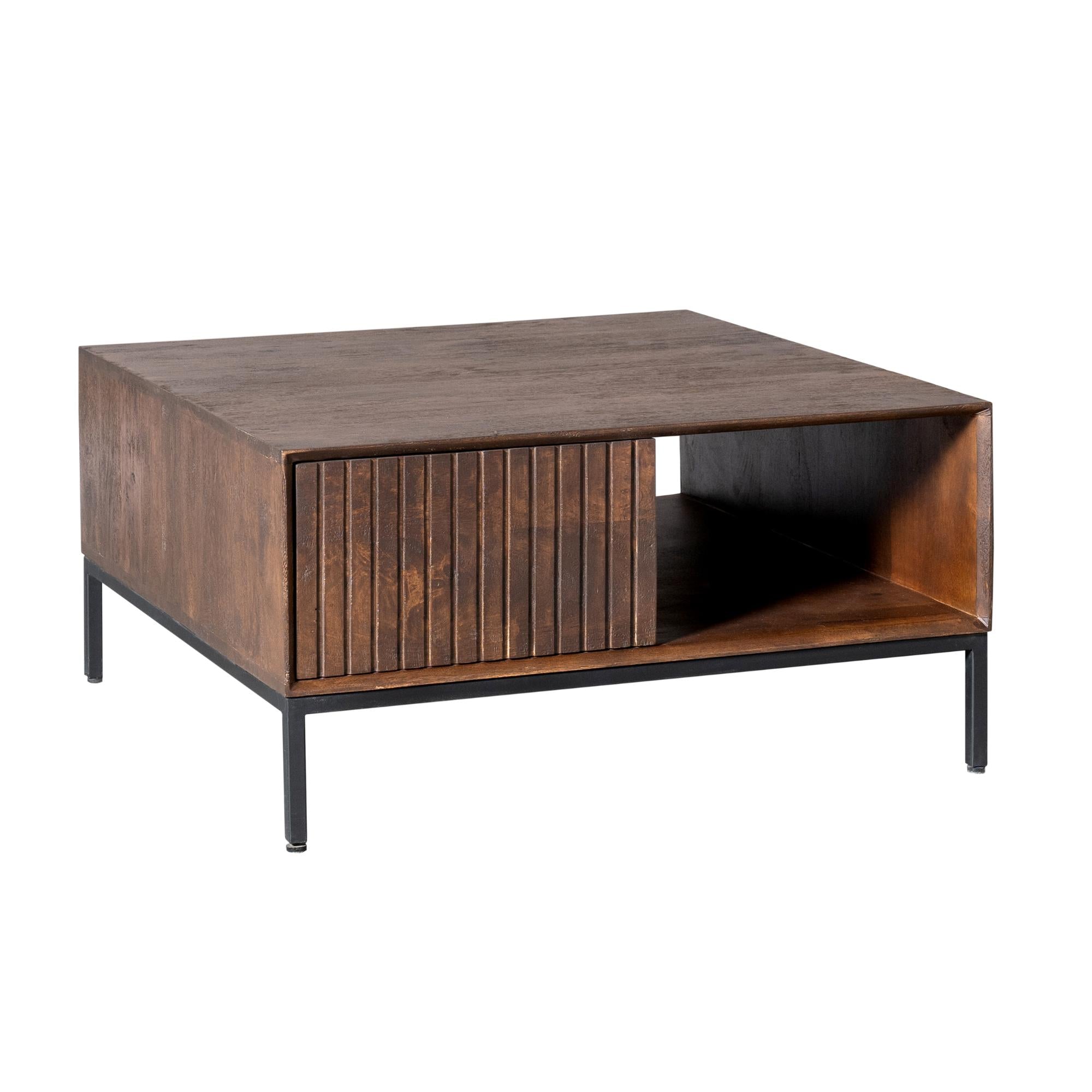 Salontafel Madison Brown | 80 cm | Vierkant - Industrieelinhuis.nl