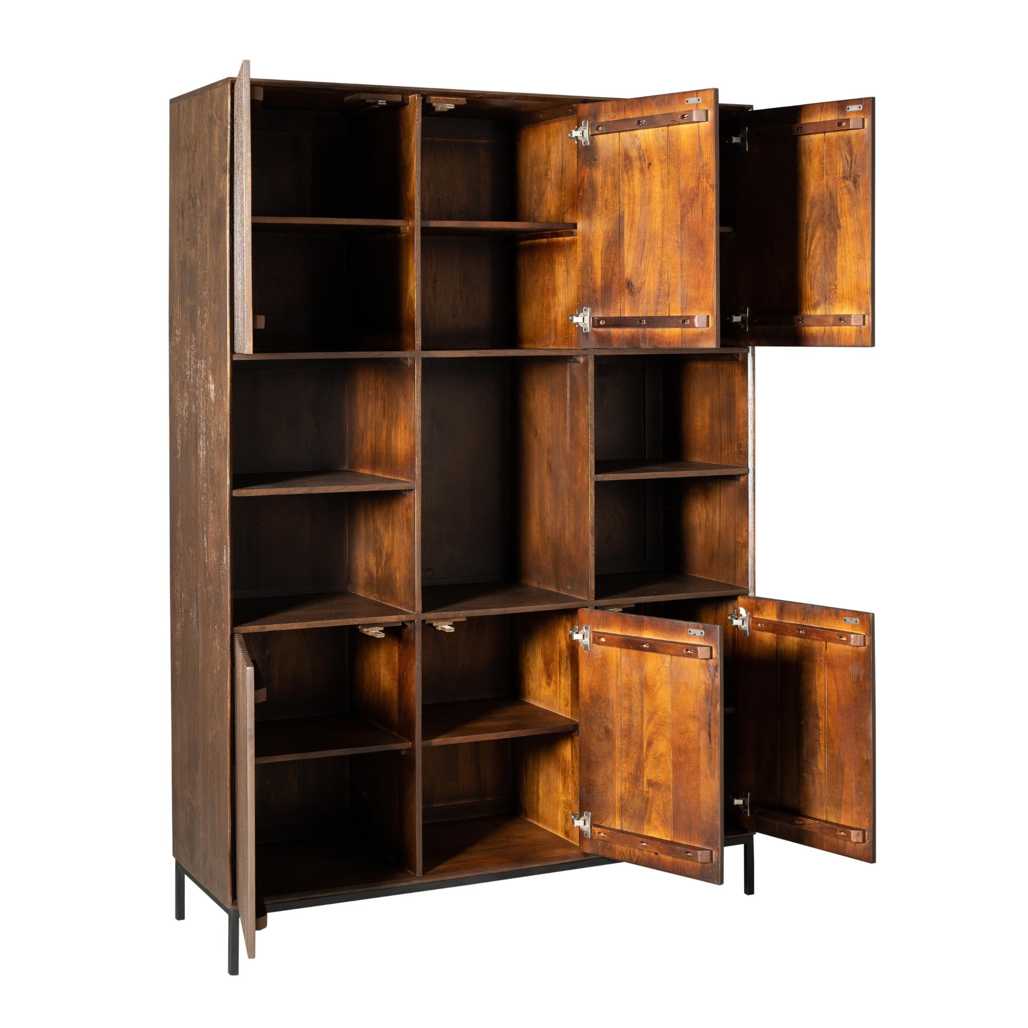 Vakkenkast Madison XL Brown| 135 cm - Industrieelinhuis.nl