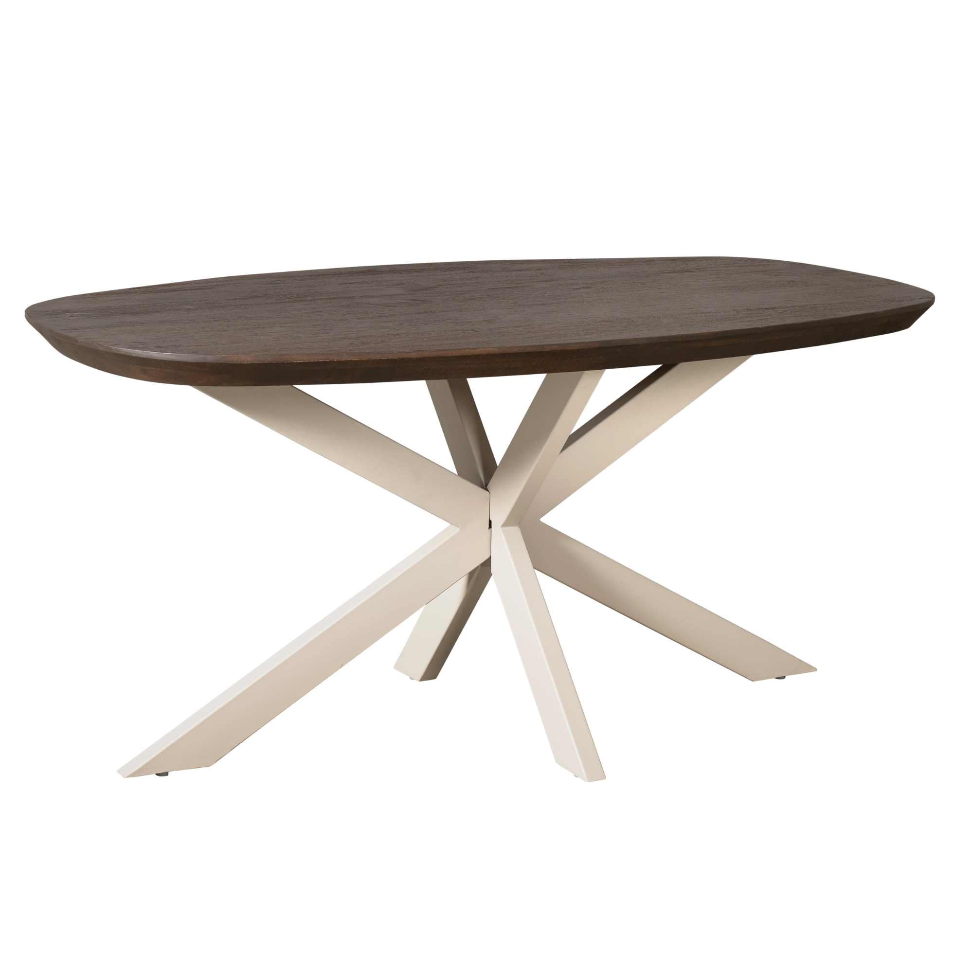 Eettafel Madison Brown | 160 cm | Deens Ovaal | Poot Sand - Industrieelinhuis.nl