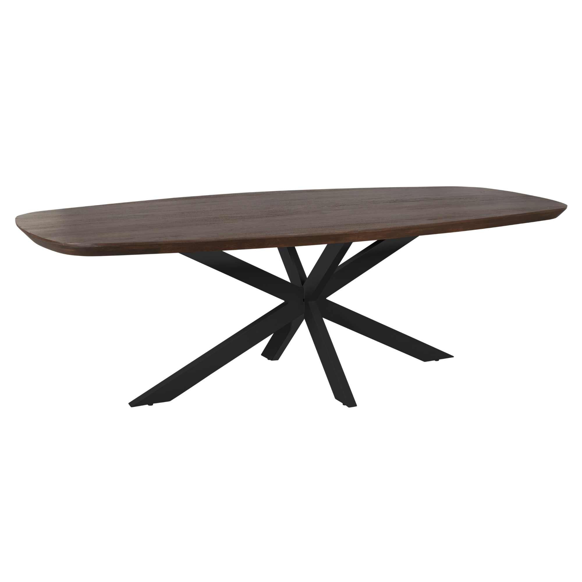 Eettafel Madison Brown | 200 cm | Deens Ovaal | Poot Black - Industrieelinhuis.nl
