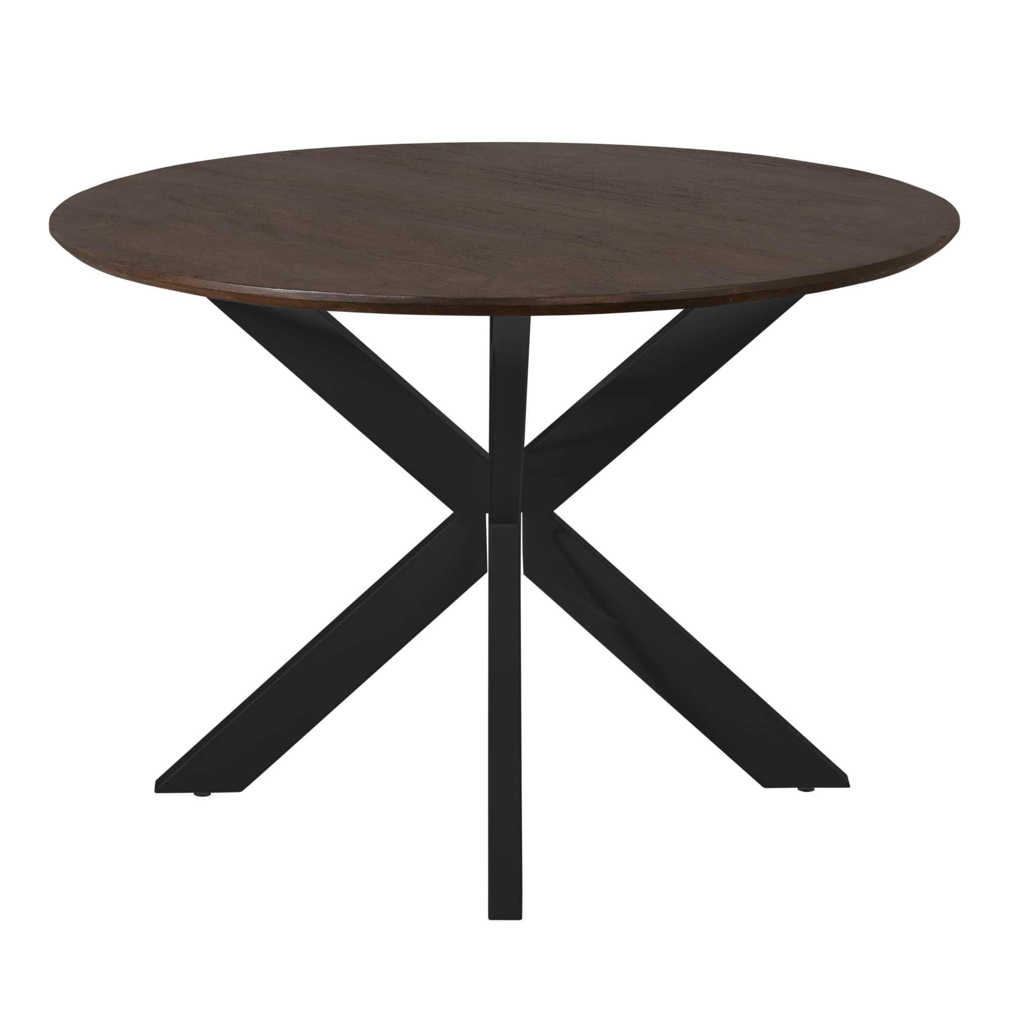 Eettafel Madison Brown | 110 cm | Poot Black - Industrieelinhuis.nl