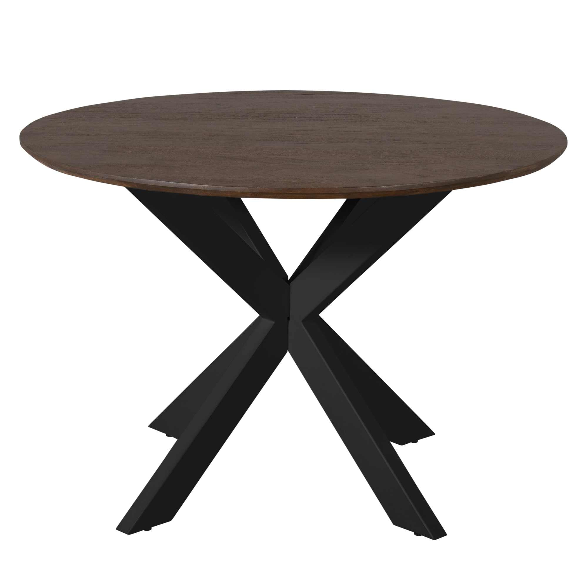 Eettafel Madison Brown | 110 cm | Poot Black - Industrieelinhuis.nl