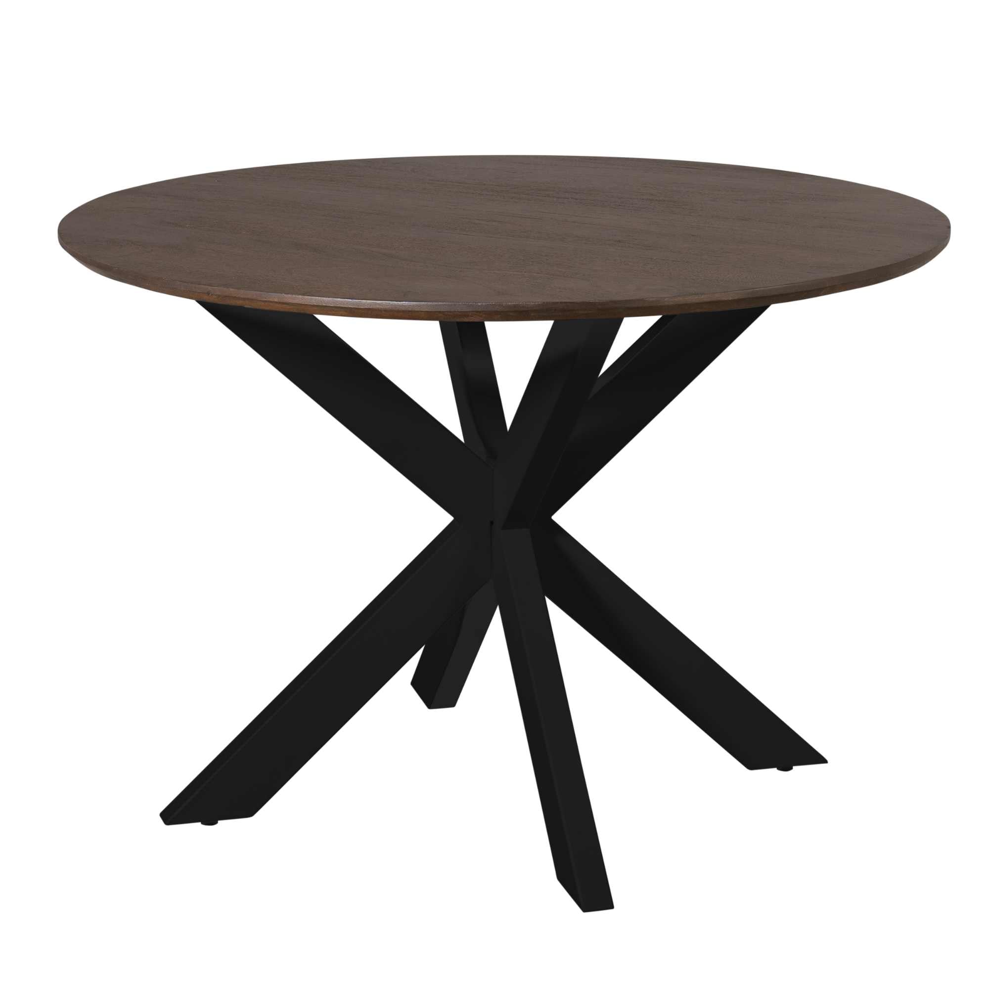 Eettafel Madison Brown | 110 cm | Poot Black - Industrieelinhuis.nl