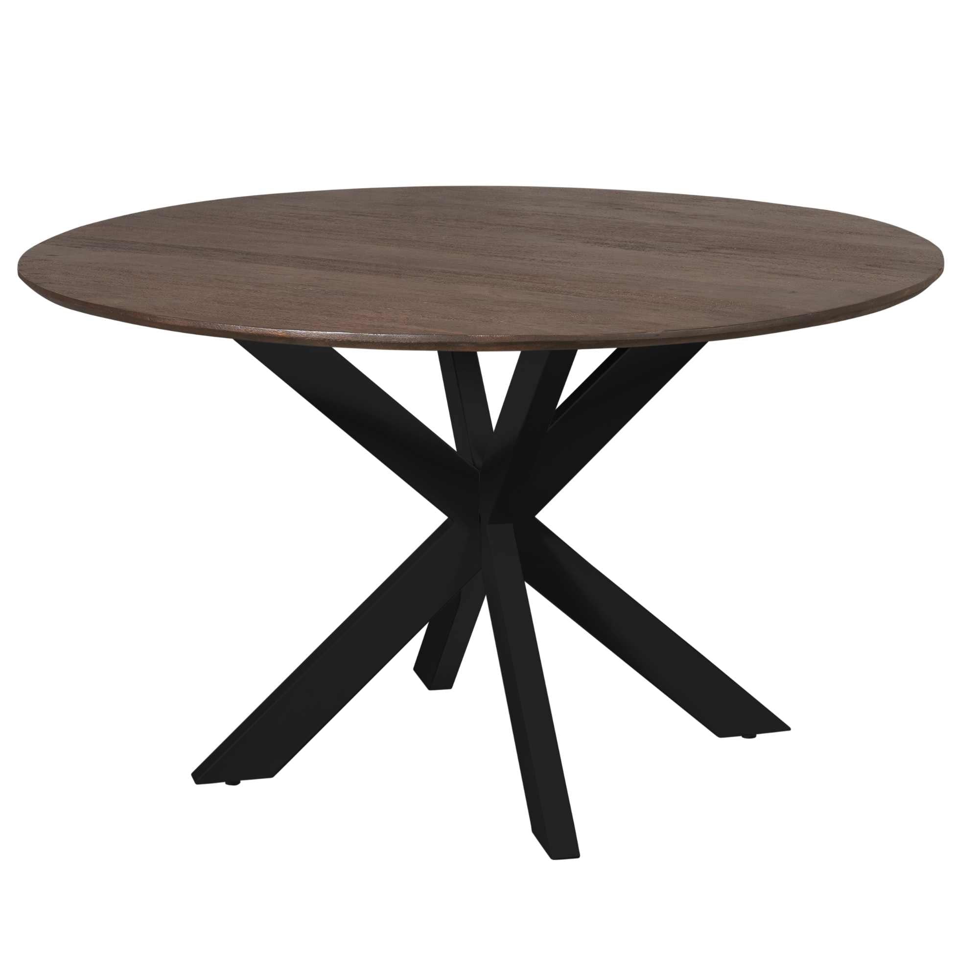 Eettafel Madison Brown | 130 cm | Poot Black - Industrieelinhuis.nl
