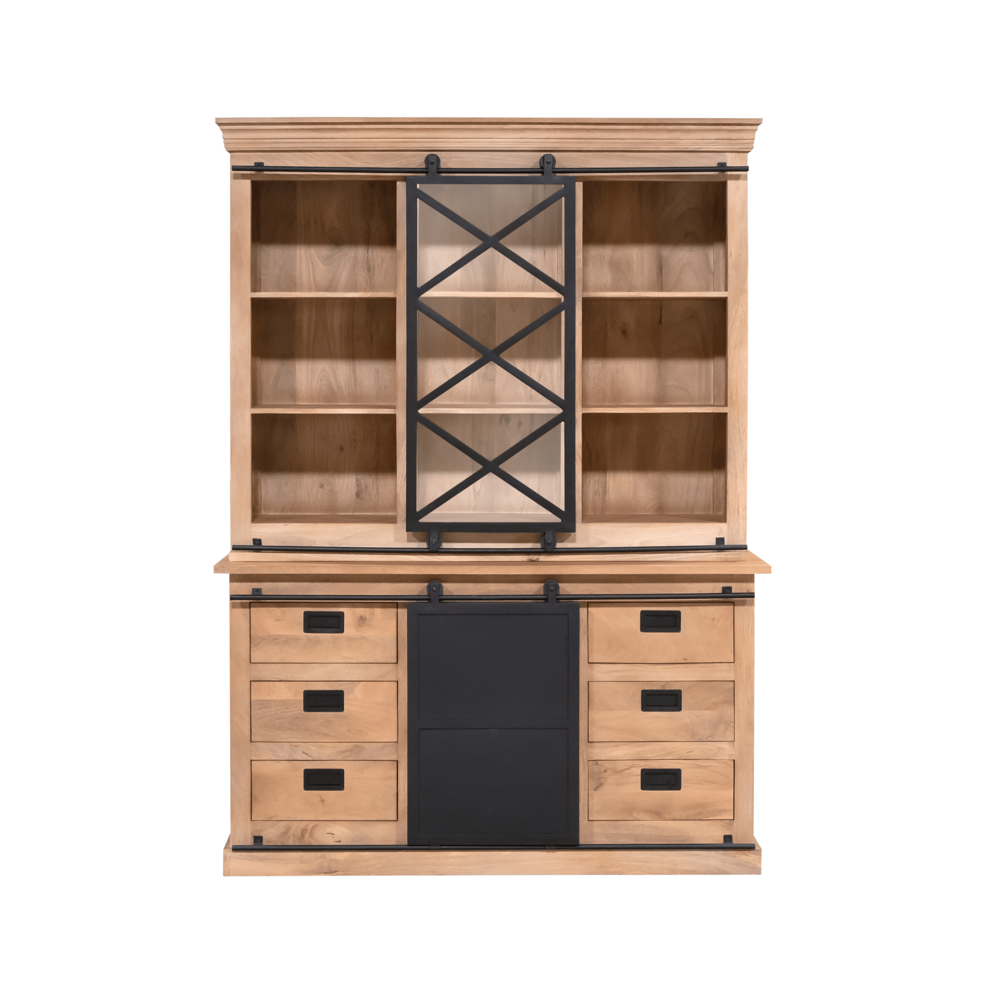 Vitrinekast Fresno 160 cm - Industrieelinhuis.nl