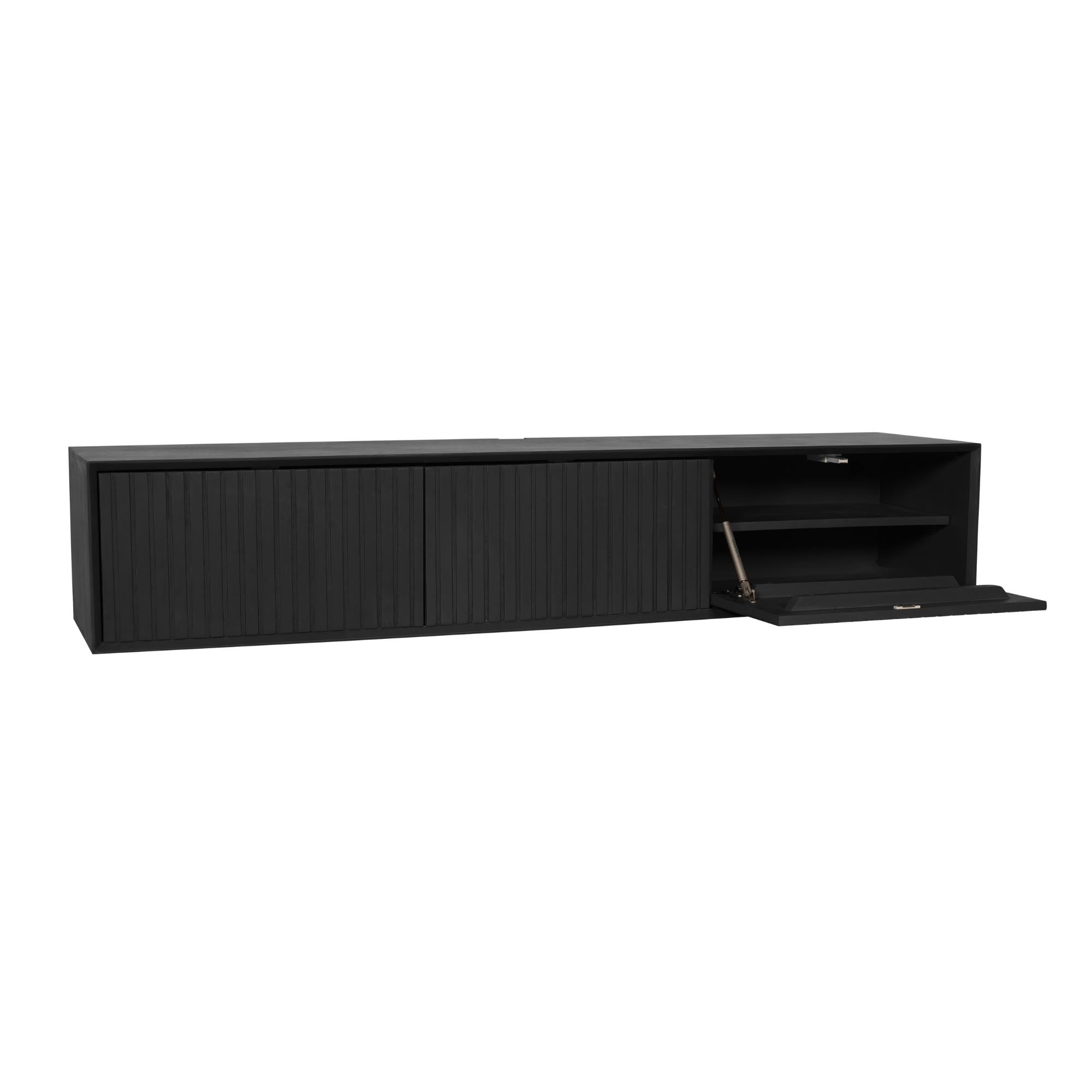 Zwevend tv meubel Maddie Zwart 160 cm - Industrieelinhuis.nl