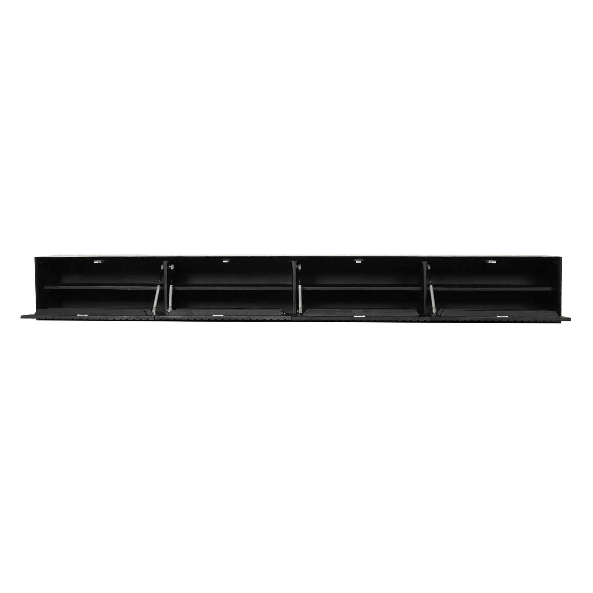 Zwevend tv meubel Maddie Zwart 240 cm - Industrieelinhuis.nl