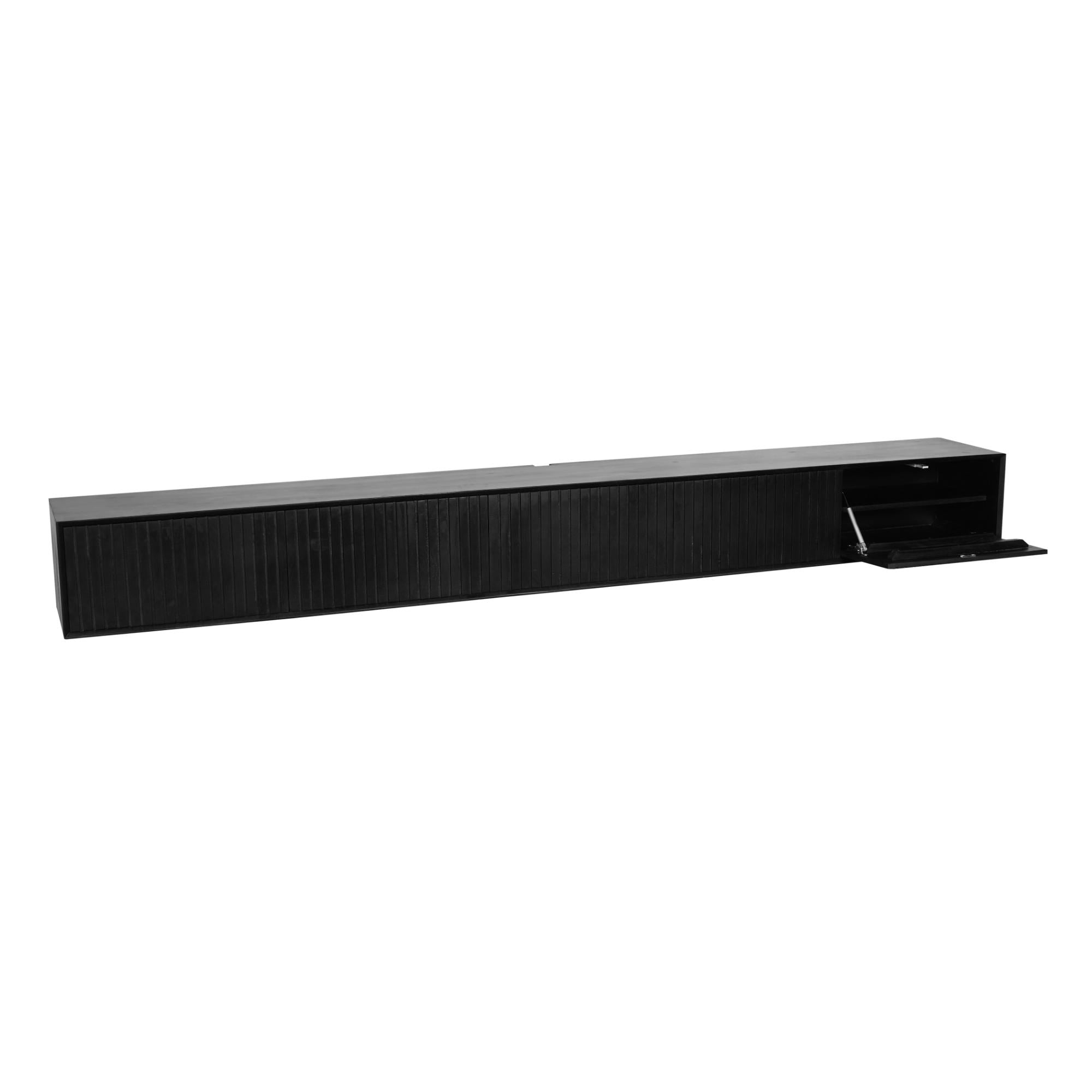 Zwevend tv meubel Maddie Zwart280 cm - Industrieelinhuis.nl