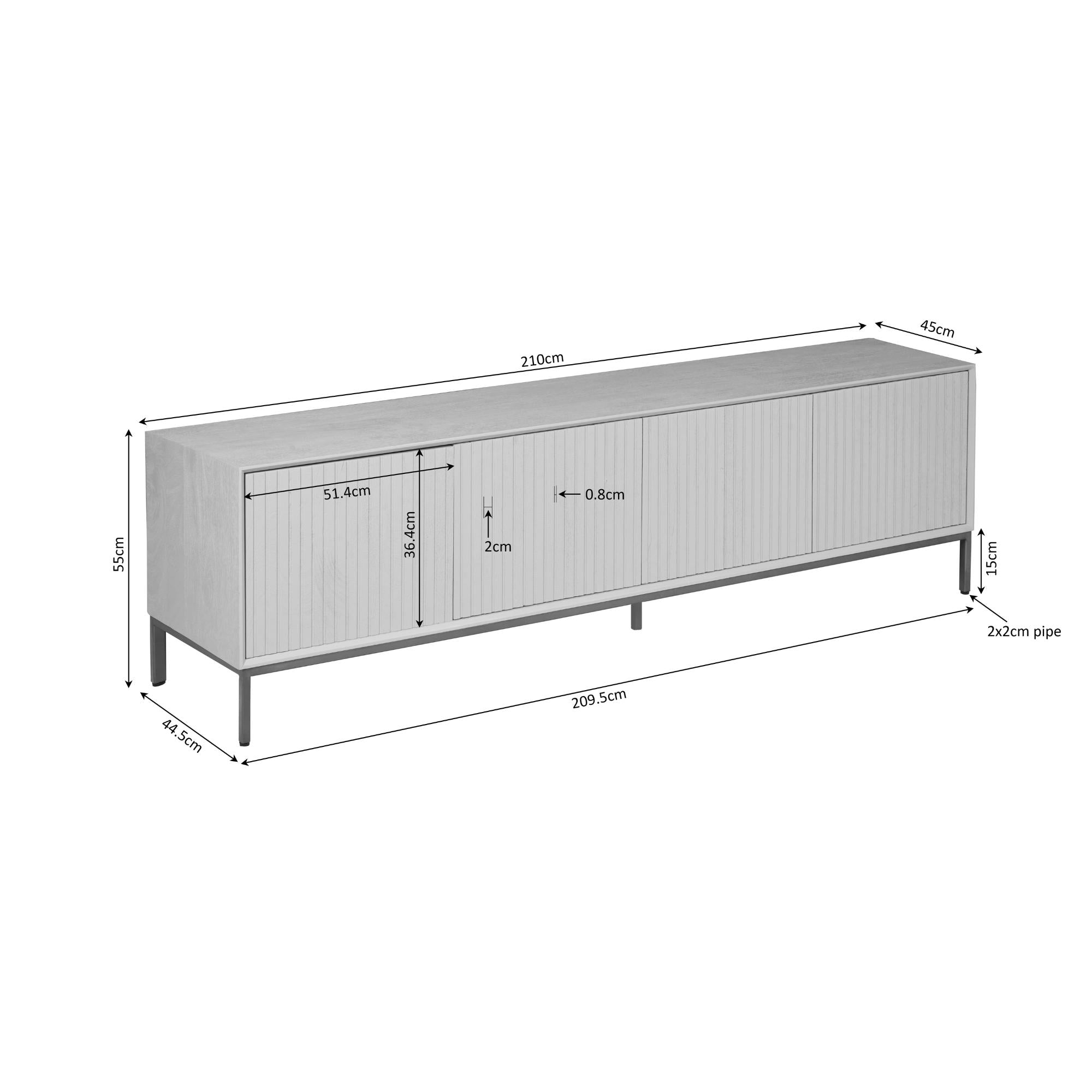 Tv meubel Madison Natural 210 cm