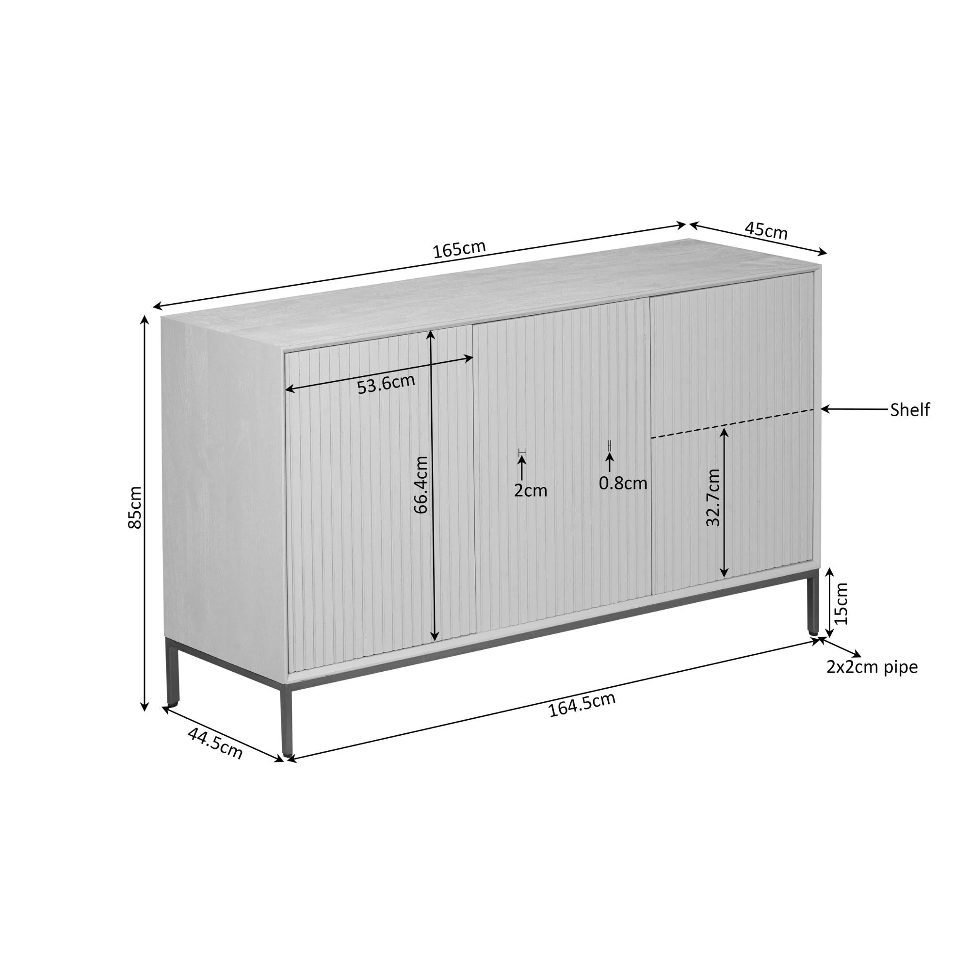 Dressoir Madison Natural 165 cm
