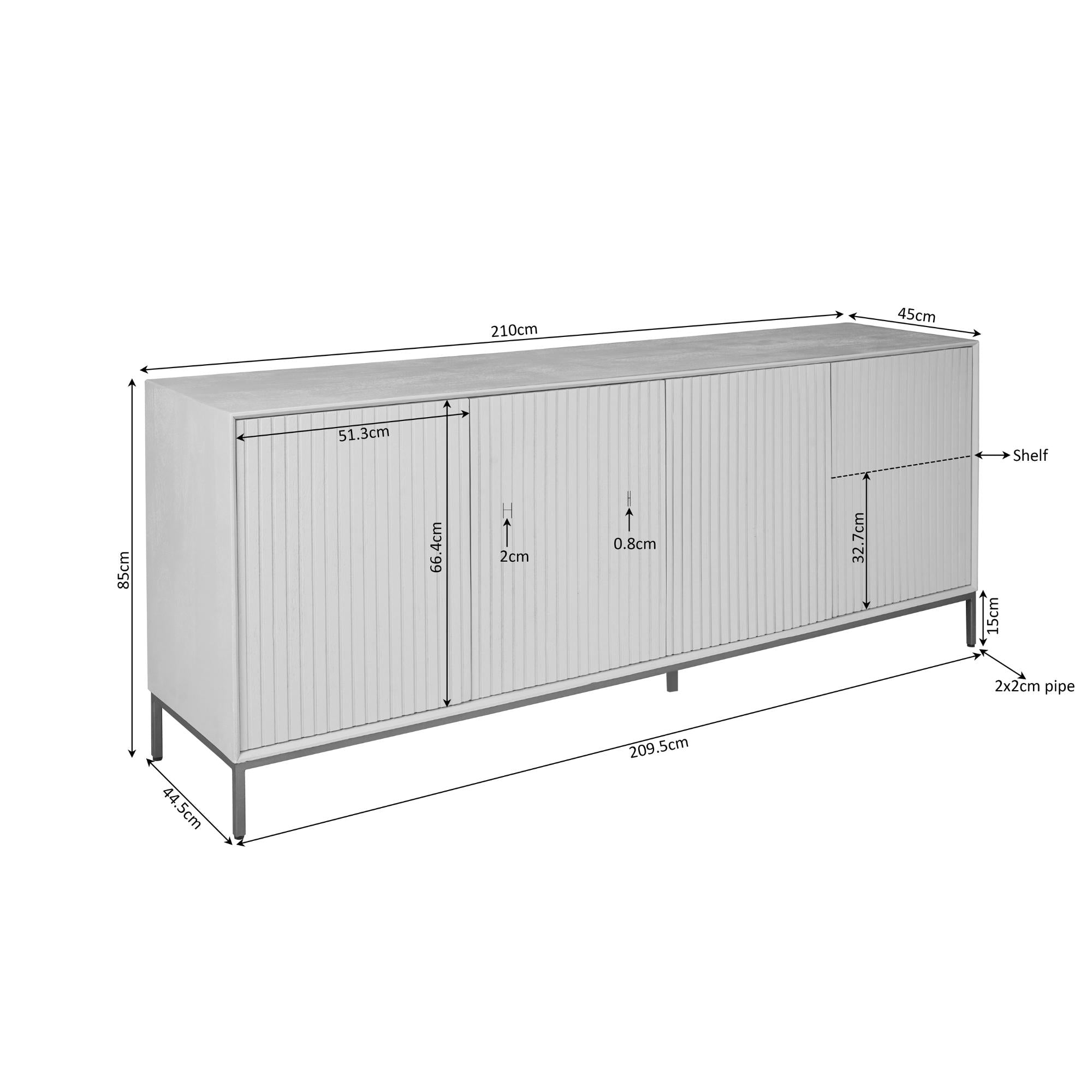 Dressoir Madison Natural 210 cm