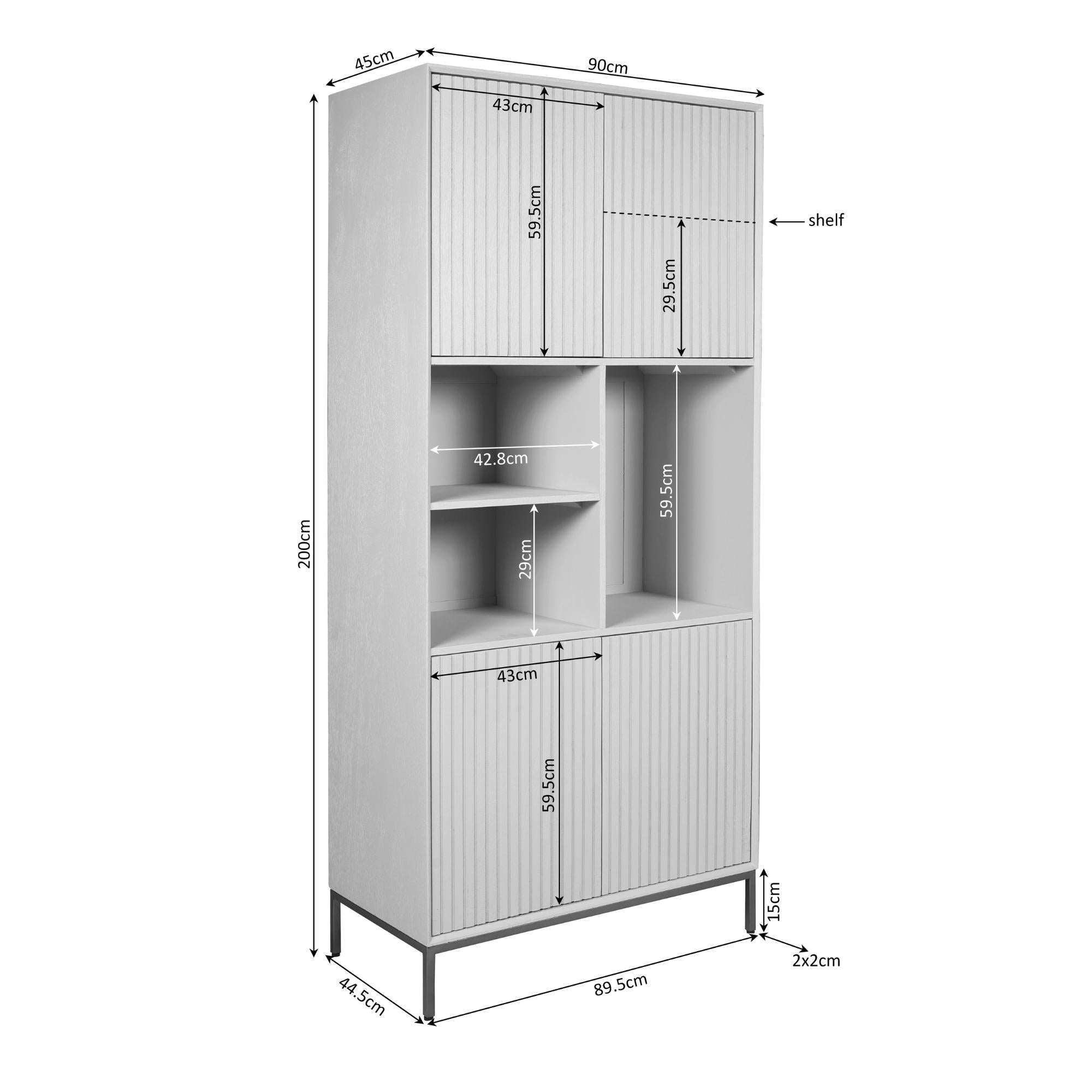 Vakkenkast Madison Natural 90 cm