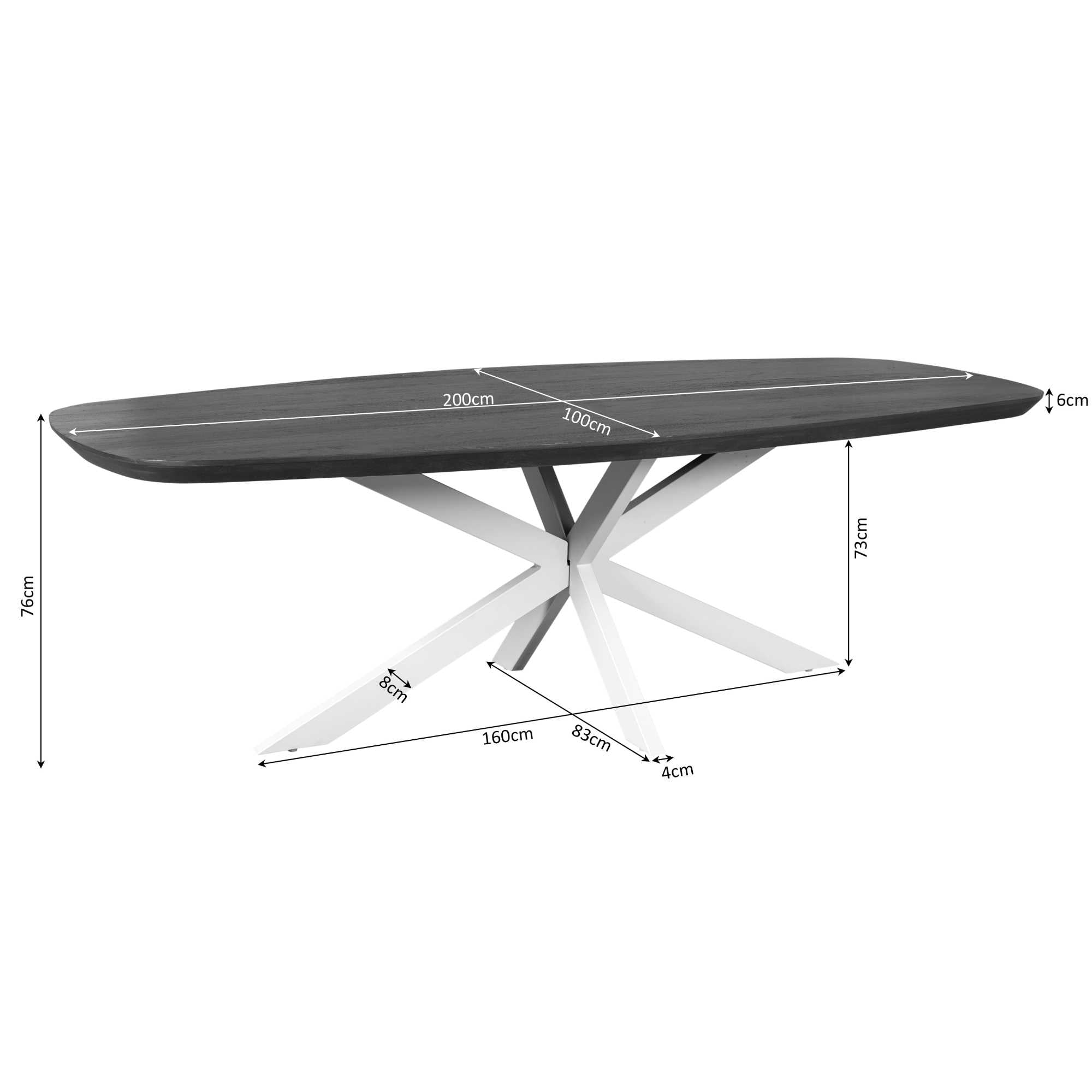 Eettafel Madison Naturel | 200 cm | Deens ovaal - Industrieelinhuis.nl