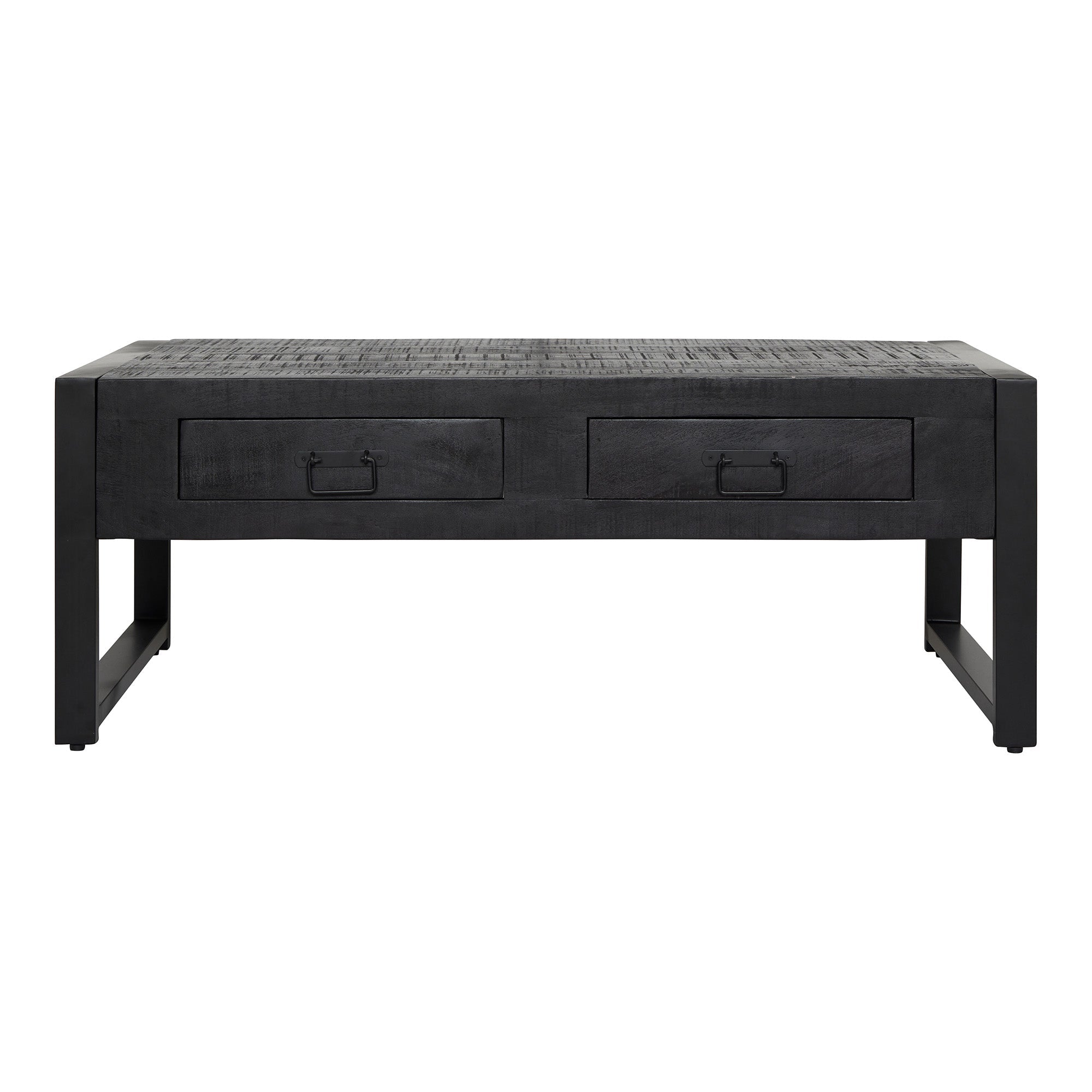 Salontafel Boaz Black met 2 lades | 120 cm - Industrieelinhuis.nl