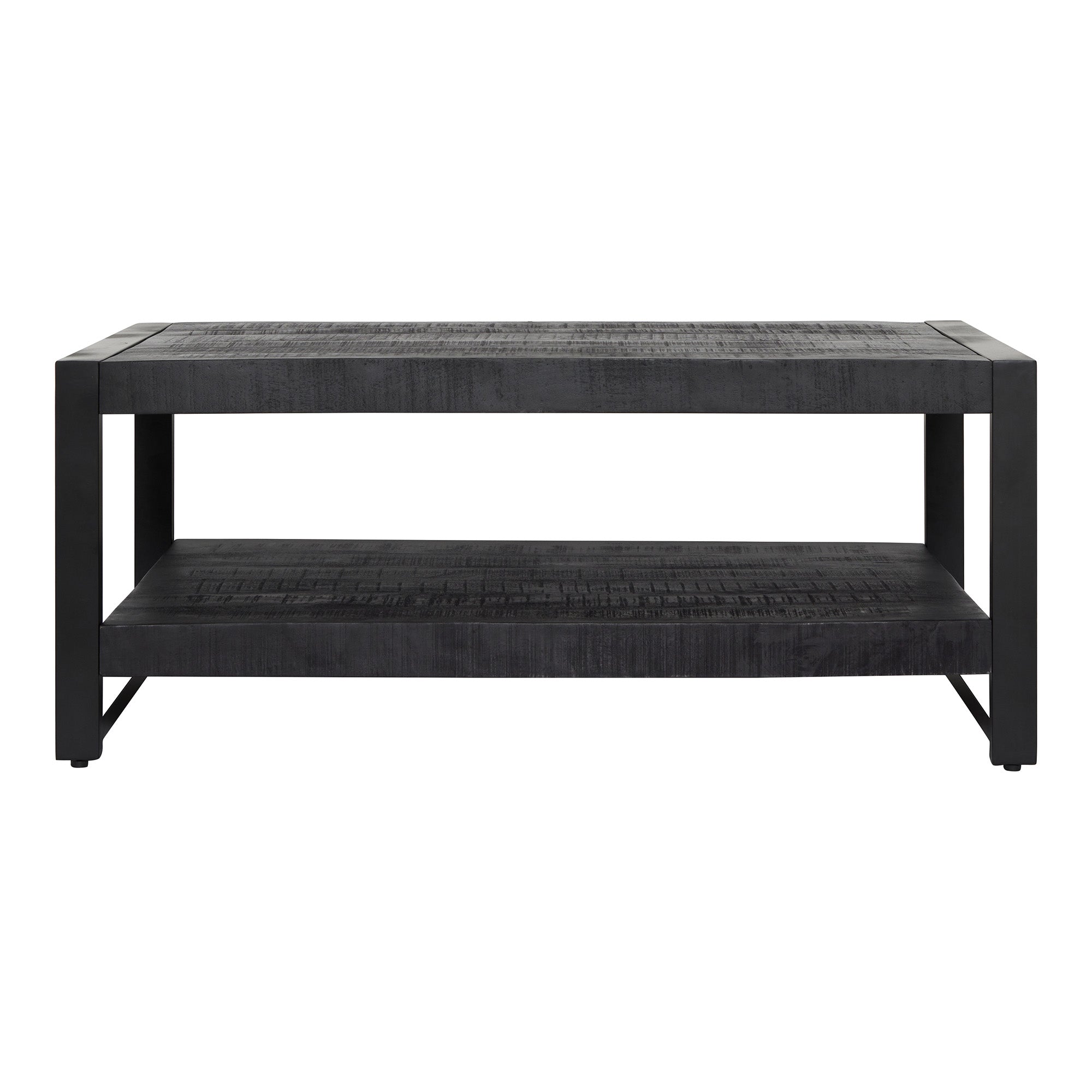 Salontafel Boaz Black met onderblad | 110 cm - Industrieelinhuis.nl