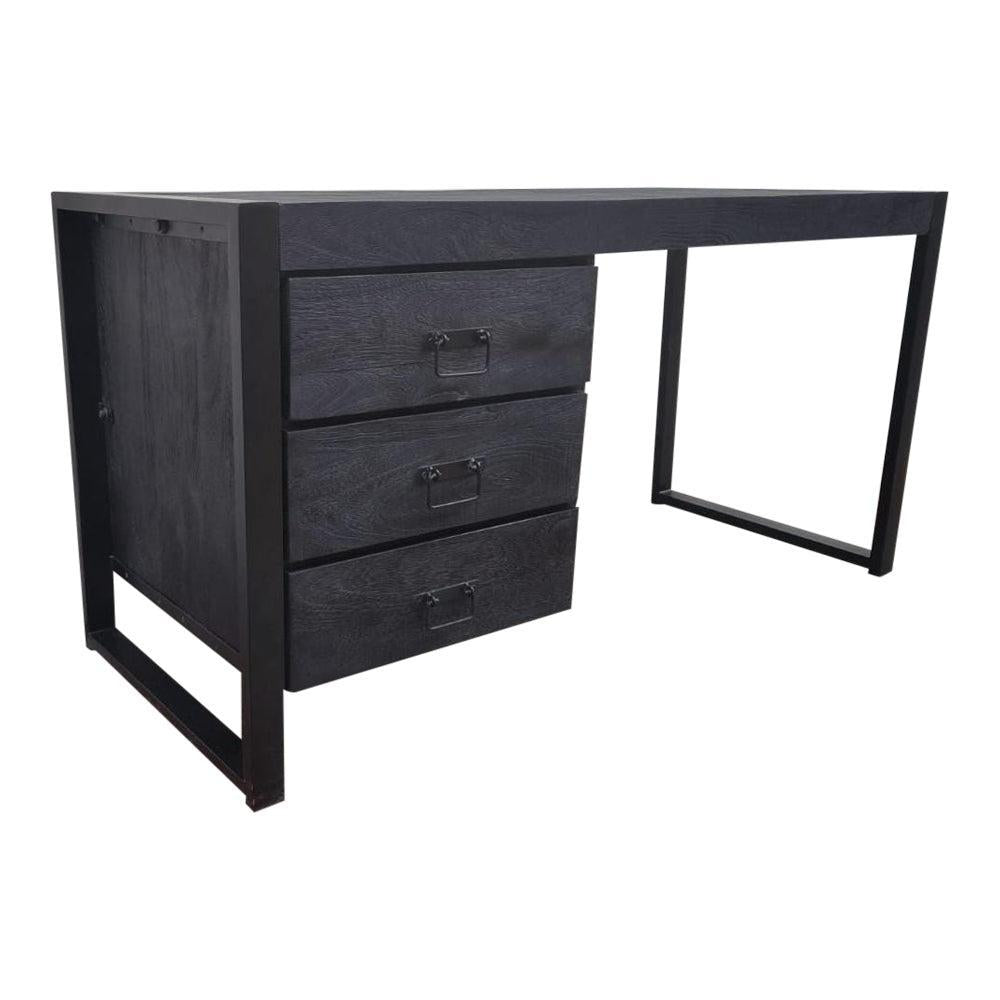 Bureau Boaz Black | 145 cm - Industrieelinhuis.nl