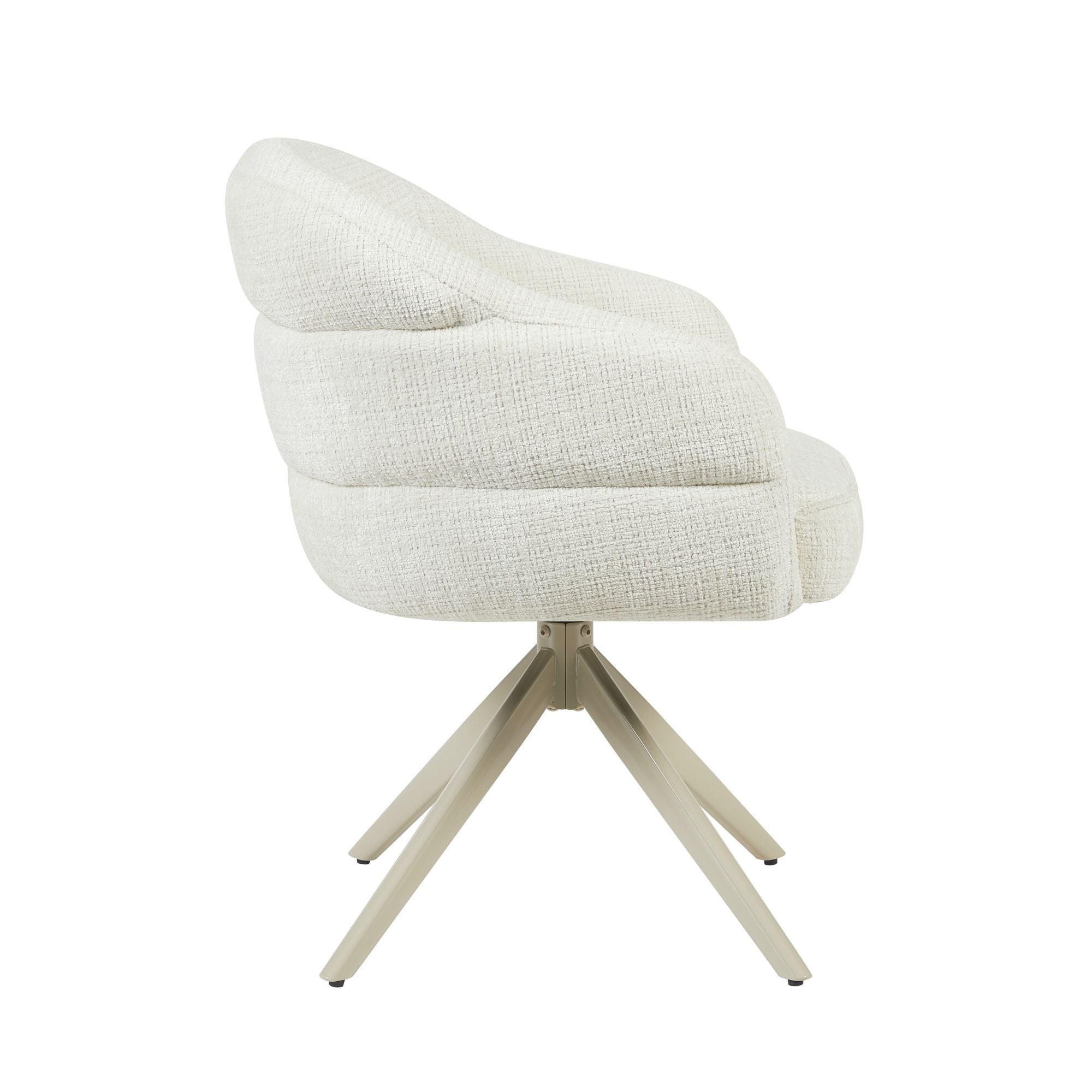 Eetkamerstoel Bella | Off White | Poot Sand | Met armleuning - Industrieelinhuis.nl