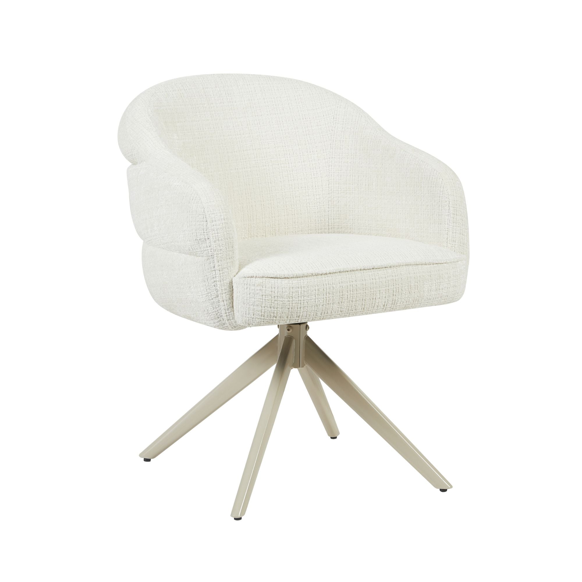 Eetkamerstoel Bella | Off White | Poot Sand | Met armleuning - Industrieelinhuis.nl
