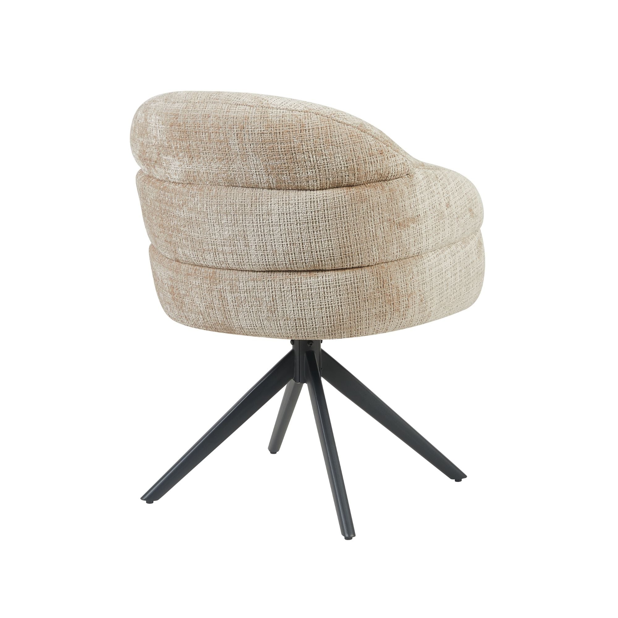 Eetkamerstoel Bella | Beige | Poot Black | Met armleuning - Industrieelinhuis.nl